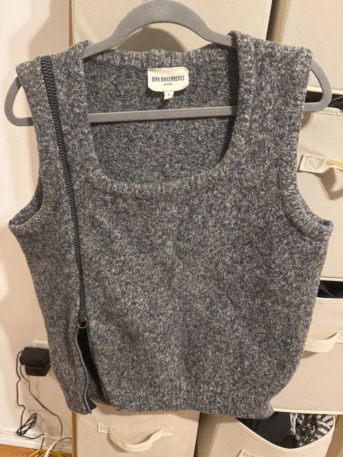 Dirk Bikkembergs Rare vintage Grey melange zipper tank Size US L / EU 52-54 / 3 - 1 Thumbnail