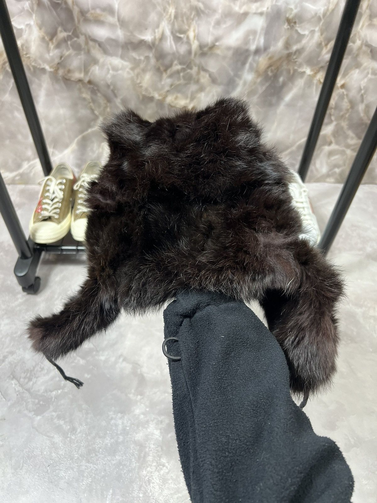 Other Vintage Real Fur Fuzzy Y2k Ushanka Hat Size ONE SIZE - 3 Thumbnail