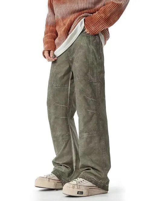 Japanese Brand Vintage Street Washed Casual Loose Aged Workwear Jeans Size US 32 / EU 48 - 2 Thumbnail
