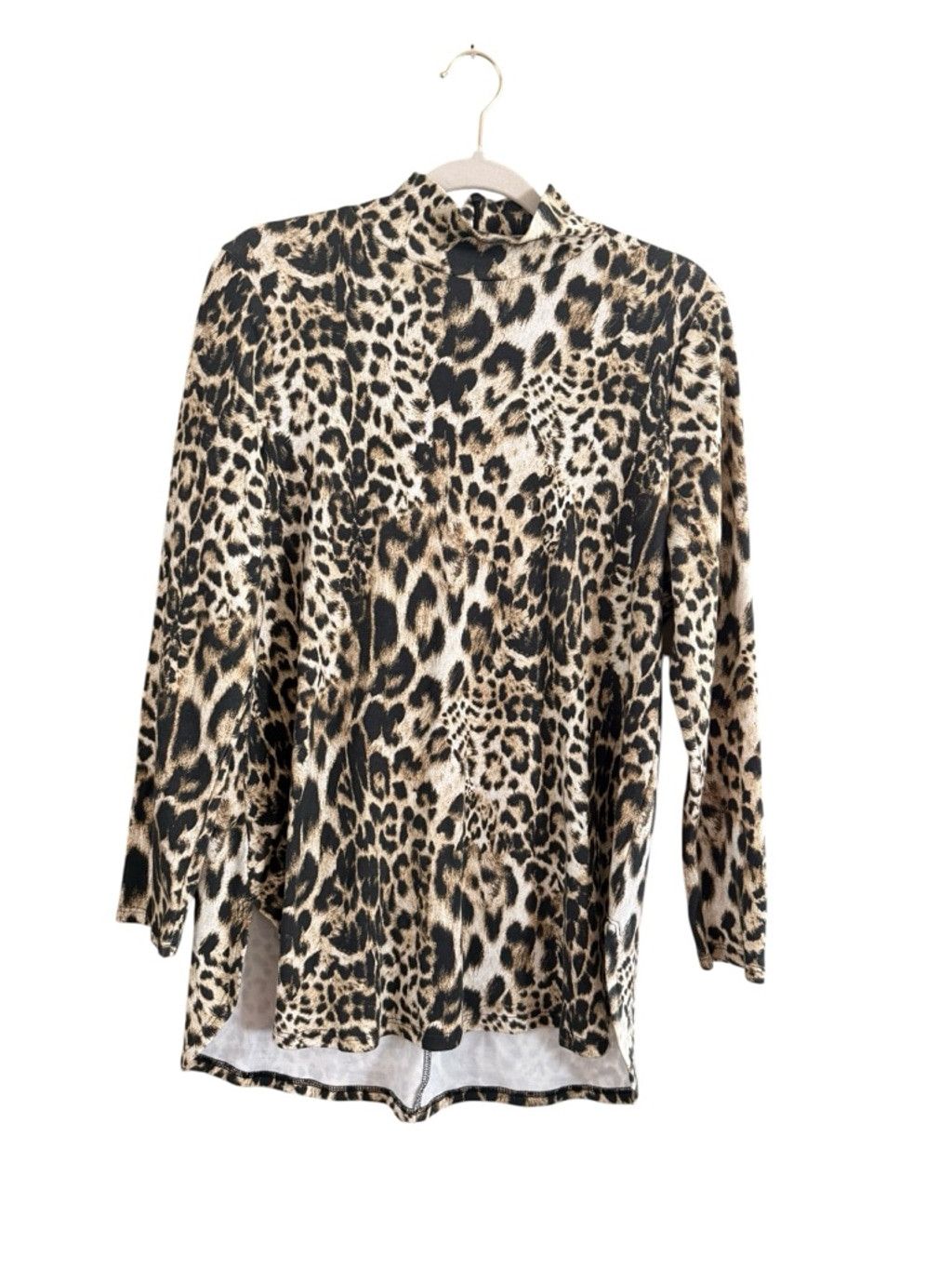 Chicos Women's Chico's Tunic M Brown Black Leopard Print Long Sleev Size M / US 6-8 / IT 42-44 - 8 Thumbnail