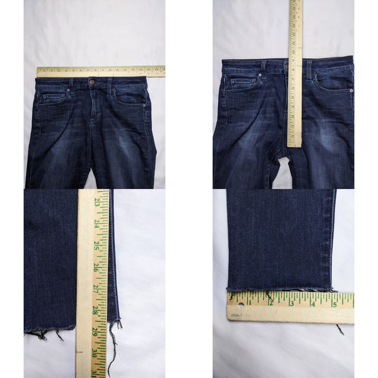 Vintage Joes Alessia Mid Rise Skinny Womens Size 27 (4) Blue Jean Destroyed Black Weft Denim Shirt? Size 29" - 8 Thumbnail