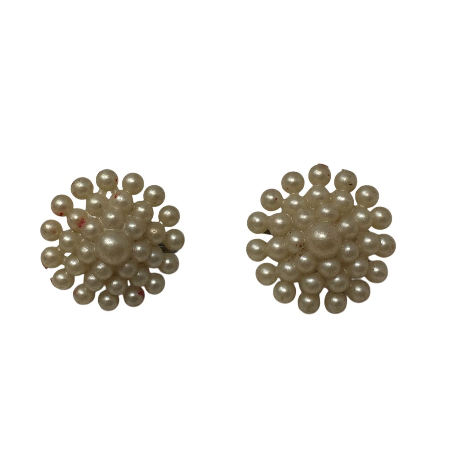 Other Vintage Women's Faux Pearl Cluster White Clip On Screw Back Size ONE SIZE - 1 Thumbnail
