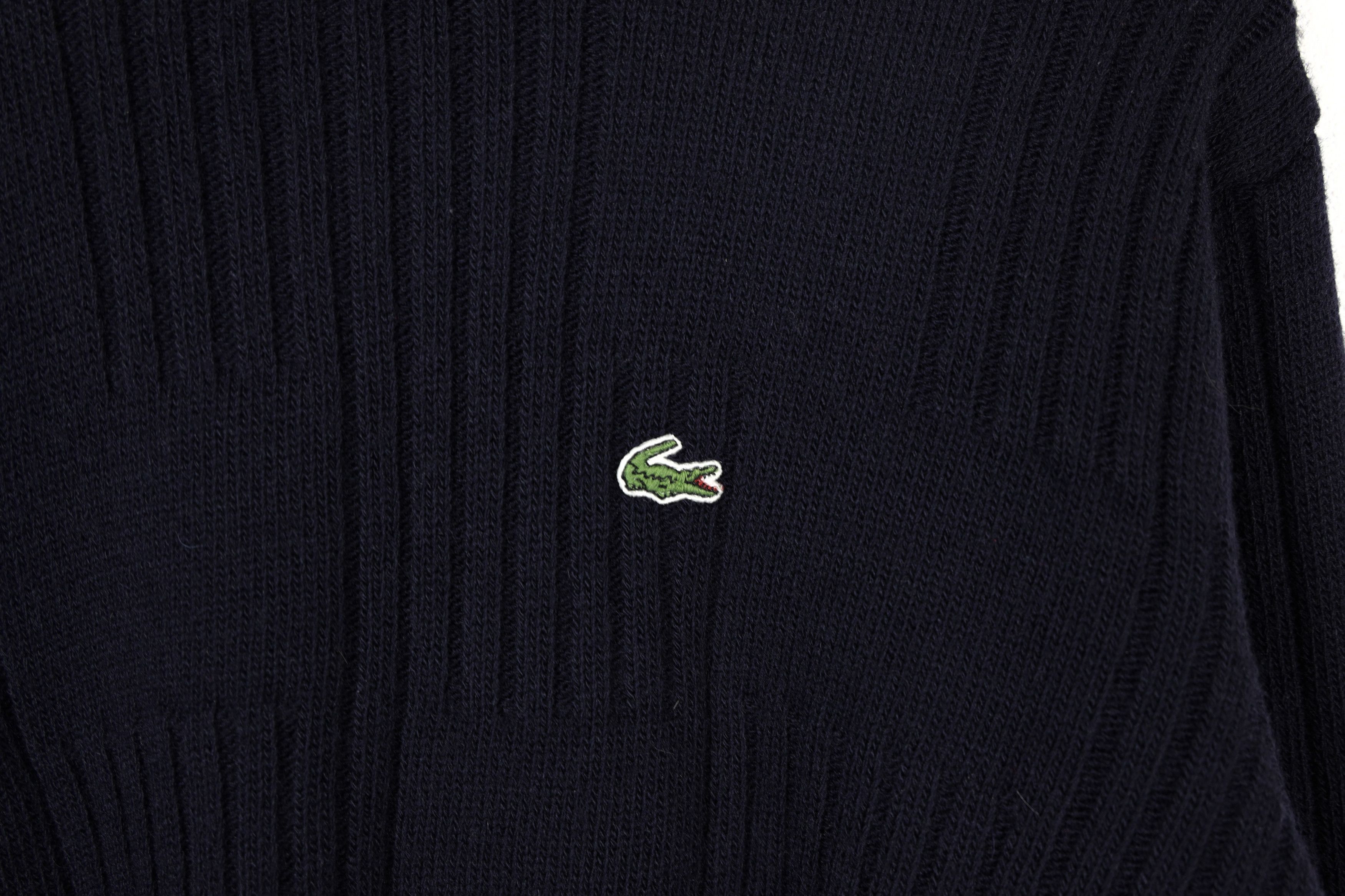 Lacoste × Vintage Vintage Lacoste Croc Logo Applique Ribbed Wool Sweater Size M / US 6-8 / IT 42-44 - 4 Thumbnail