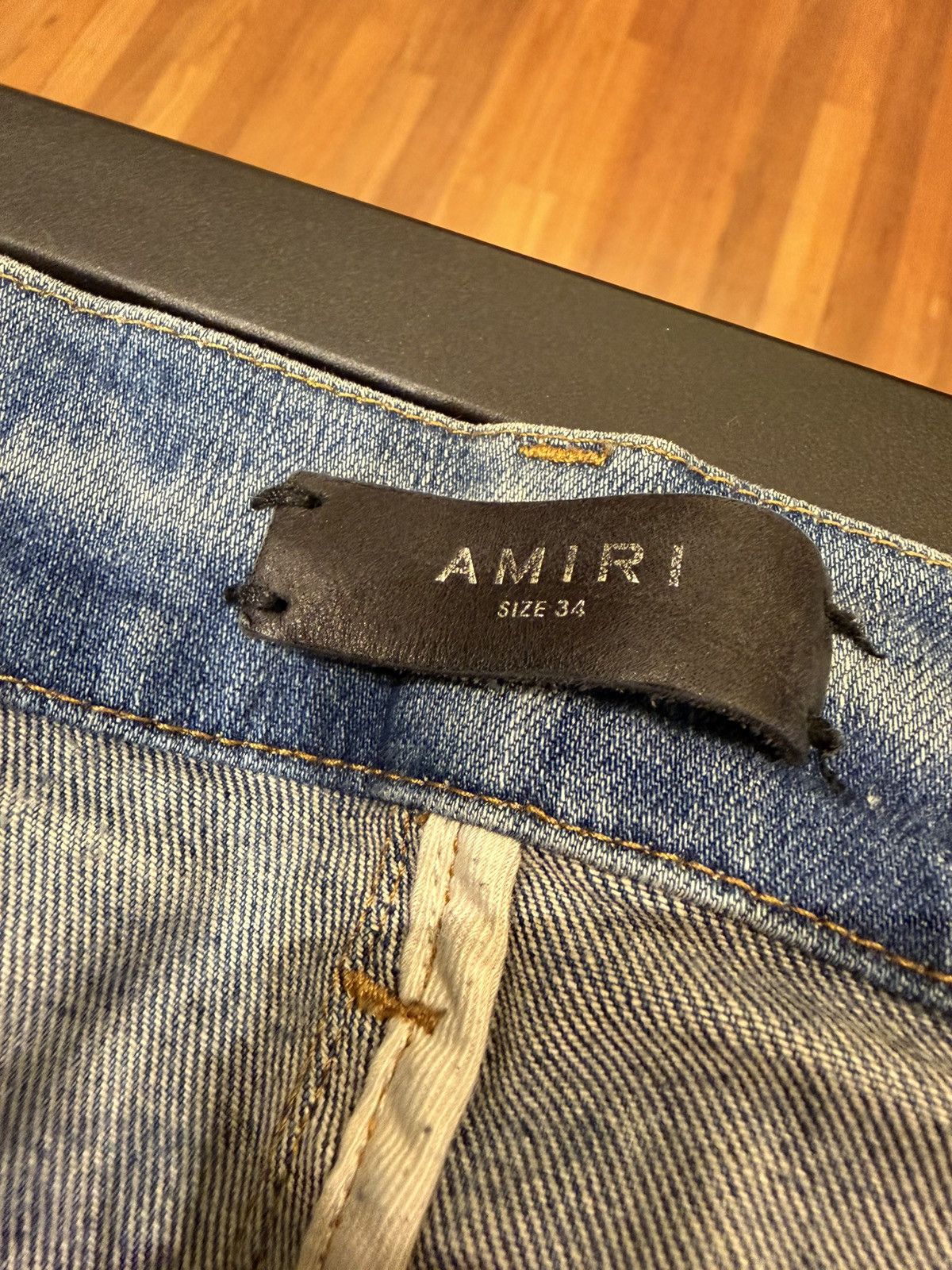 Amiri Amiri Varsity A-Patch Denim Jeans - Indigo Wash Size US 34 / EU 50 - 3 Thumbnail