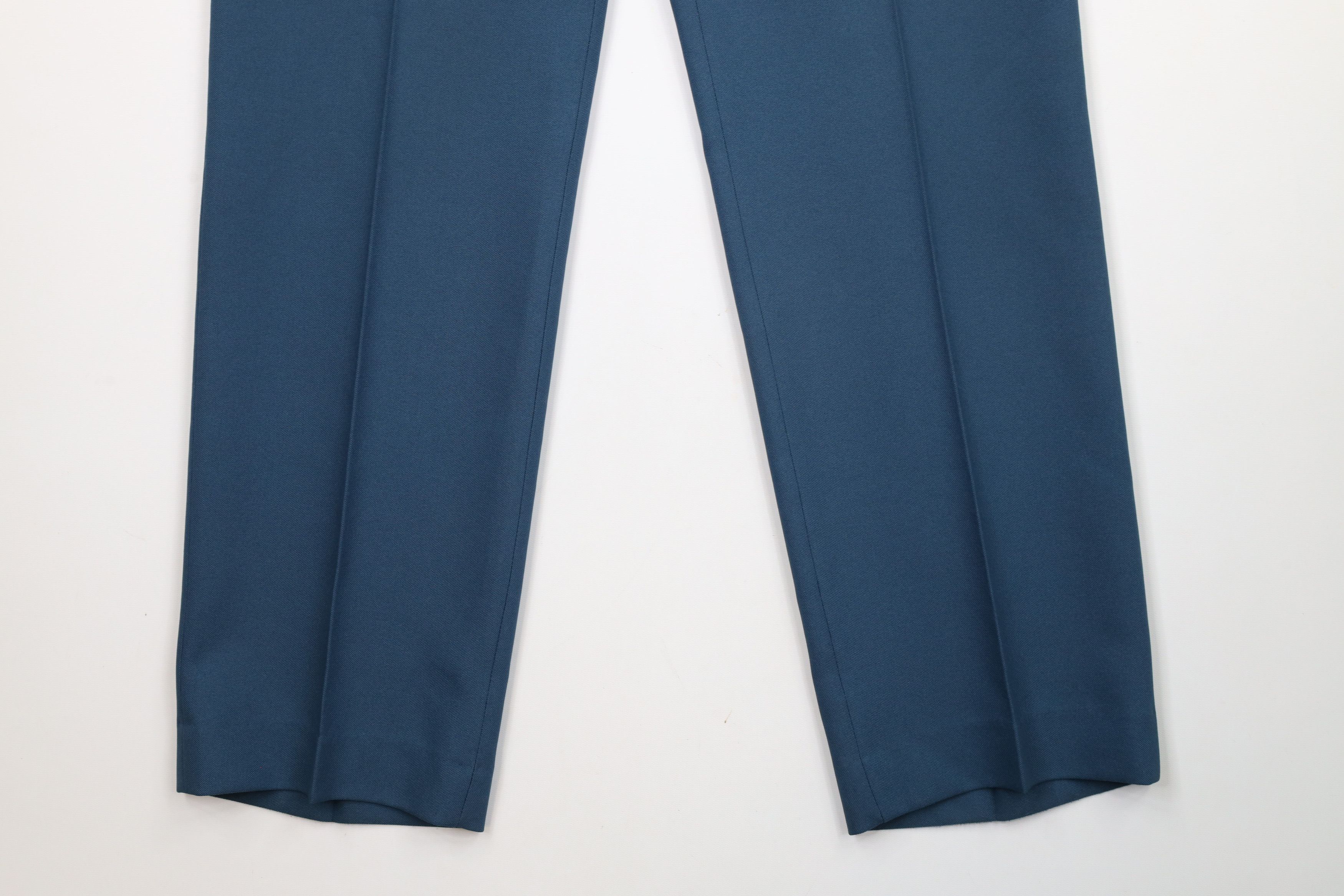 Vintage Vintage 70s Streetwear Flared Wide Leg Chino Pants Blue USA Size US 34 / EU 50 - 4 Thumbnail
