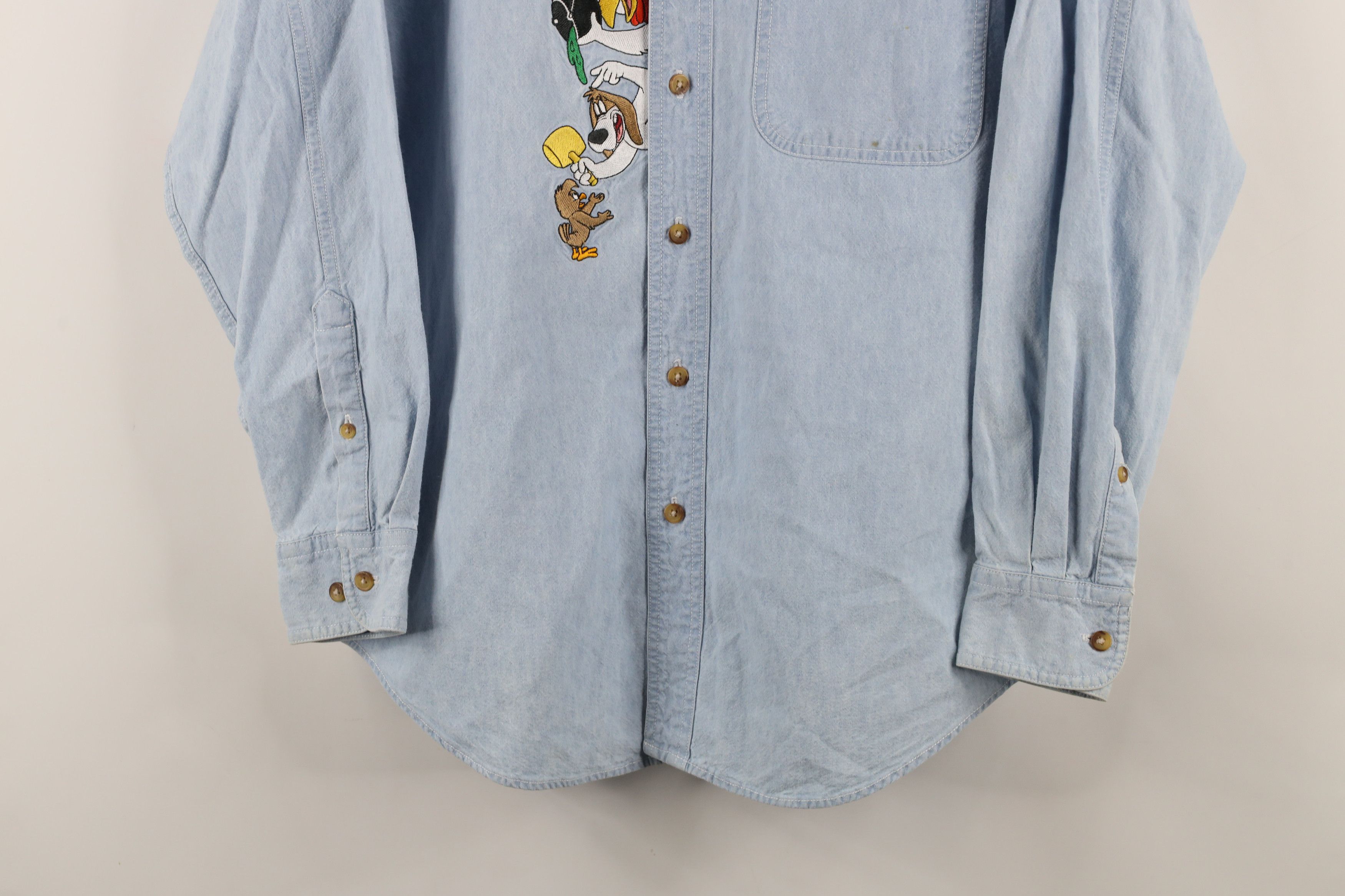 Vintage Vintage 90s Looney Tunes Cartoon Denim Button Shirt Blue Size US S / EU 44-46 / 1 - 3 Thumbnail