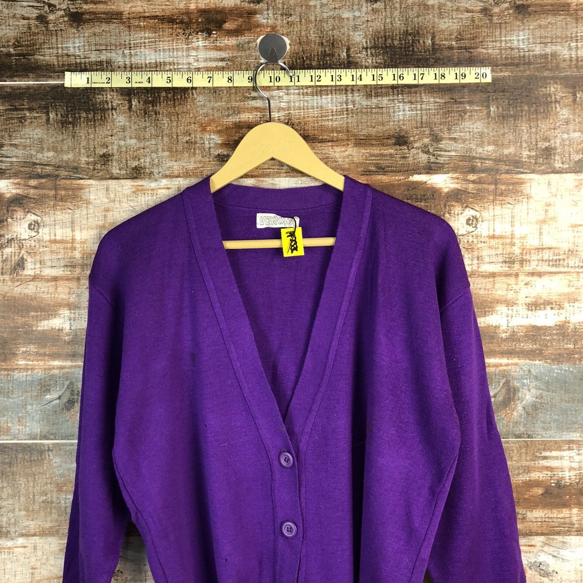 Vintage Verona vintage Japan Purple Cardigan Knitwear #A2336 Size M / US 6-8 / IT 42-44 - 2 Thumbnail