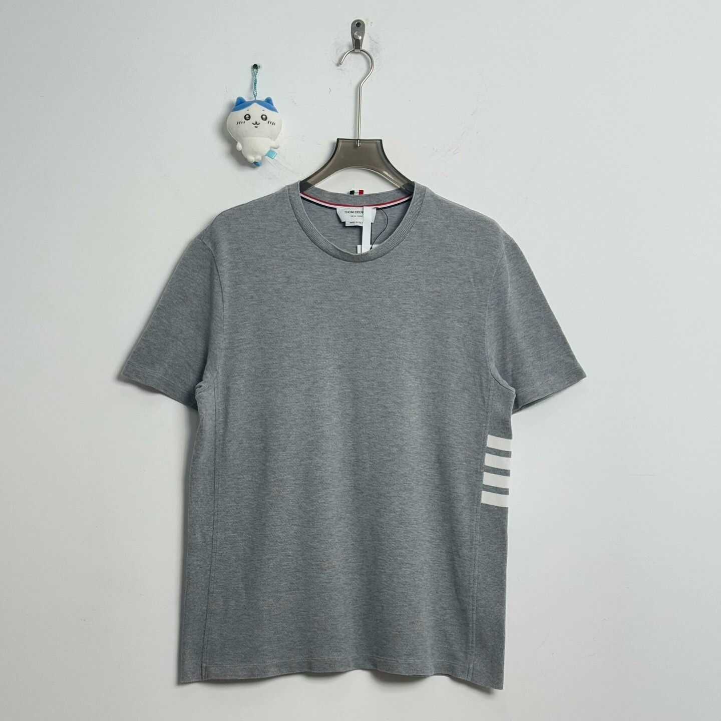 Thom Browne Gray Striped Short Sleeve Shirt