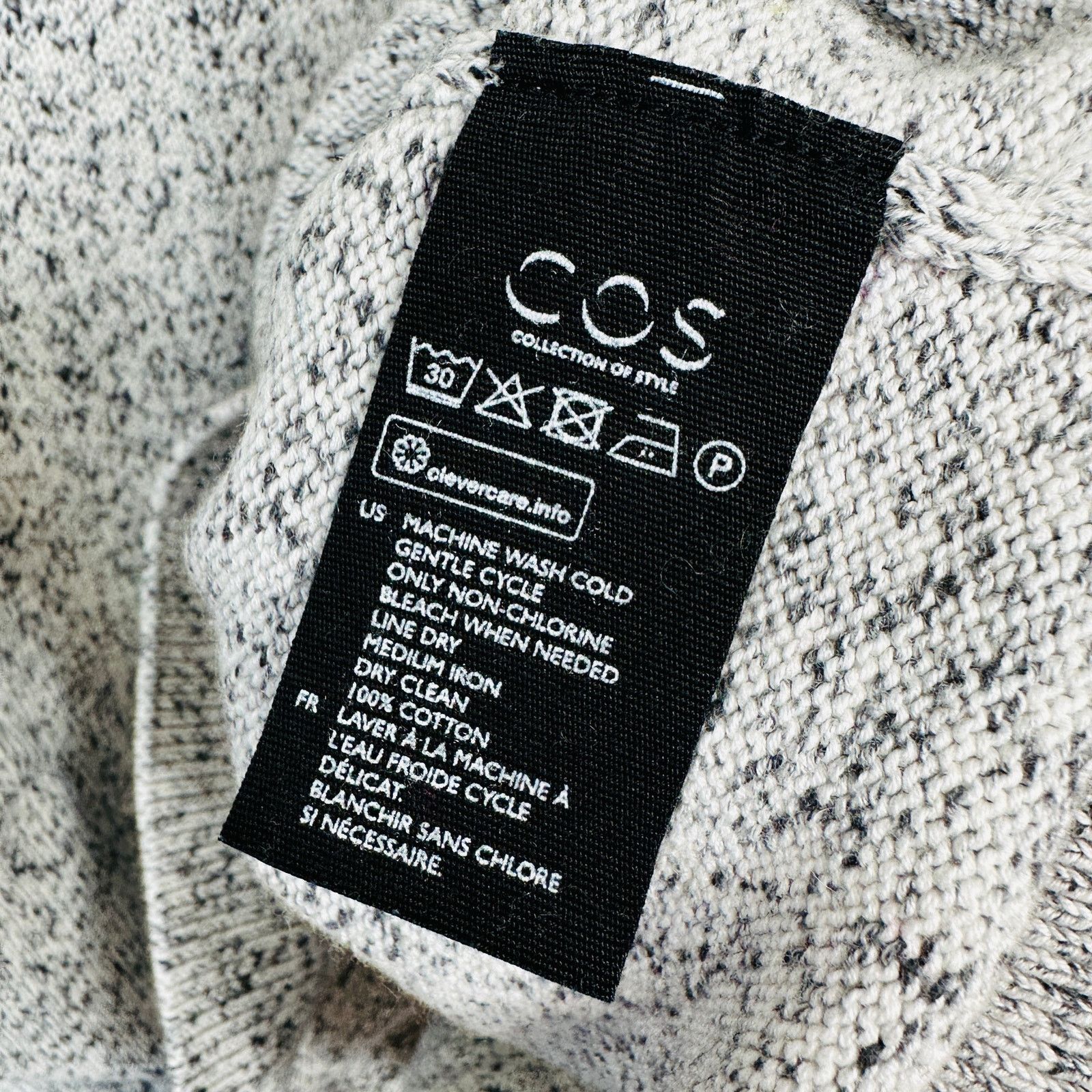 Cos COS Black & White Marled Long Sleeve Sweater 100% Cotton S Size US S / EU 44-46 / 1 - 7 Thumbnail