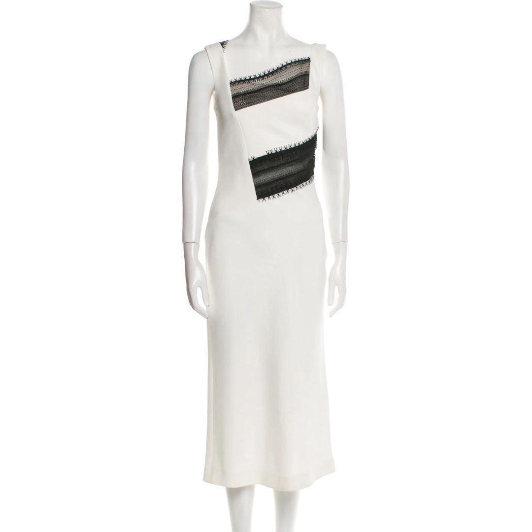 Roland Mouret Roland Mouret White Bateau Neckline Slip Dress Size S / US 4 / IT 40 - 3 Thumbnail