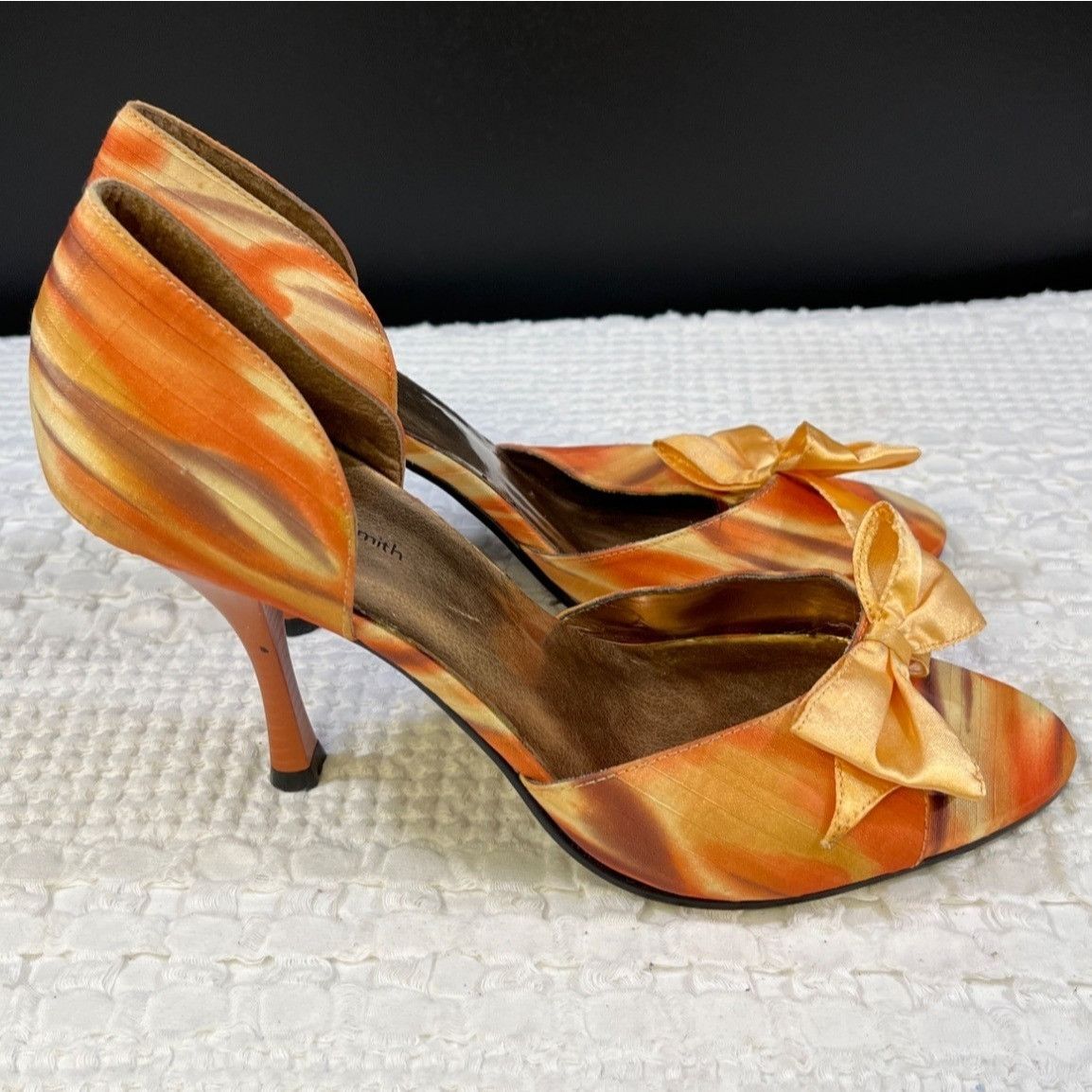 Other Amanda Smith Women's Orange Tie Dye Shoes/Heels Sz 9.5M SKU Size US 9.5 / IT 39.5 - 4 Thumbnail
