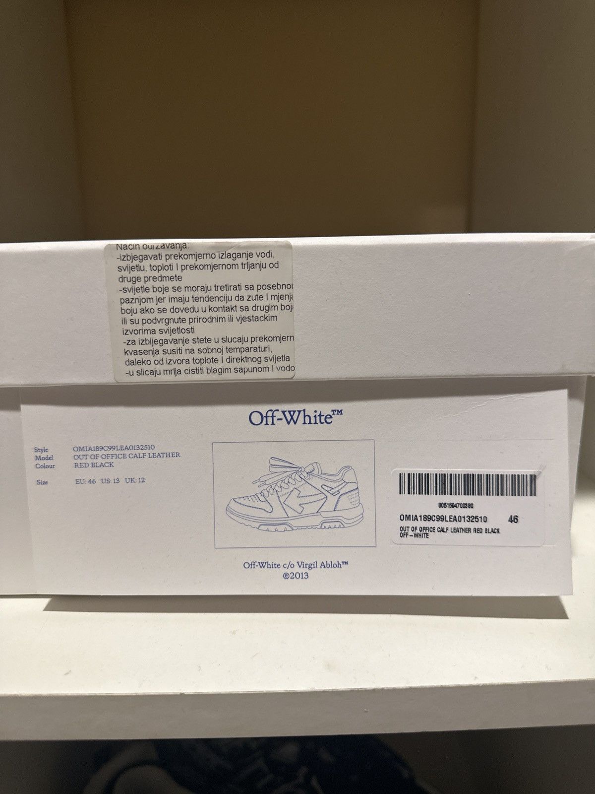 Off-White Off white “out of office” red sneakers Size US 13 / EU 46 - 7 Thumbnail