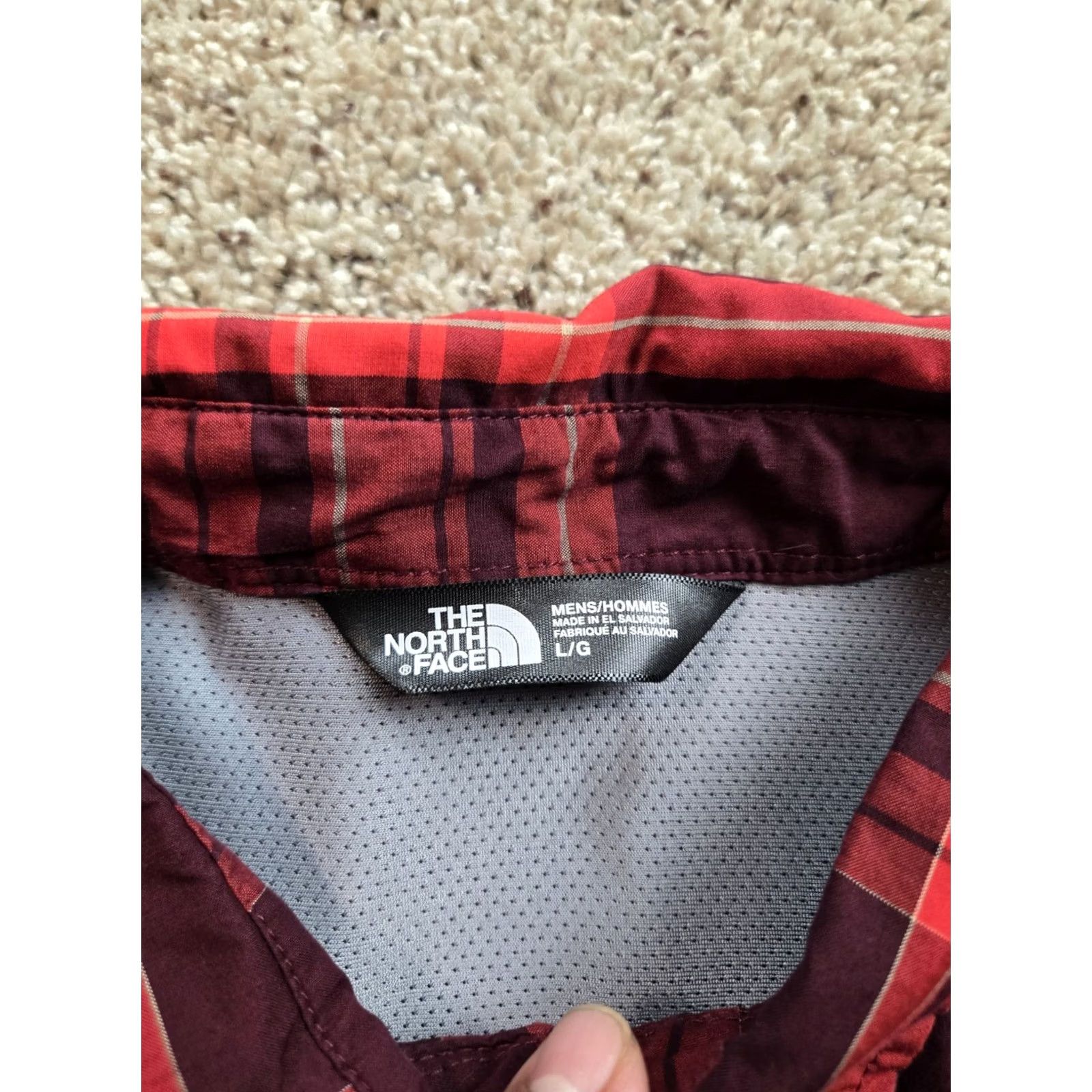 The North Face The North Face Shirt Mens Large Red Plaid Long Sleeve Button Up Roll Sleeve Size US L / EU 52-54 / 3 - 5 Thumbnail