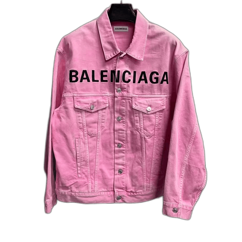 Balenciaga balenciaga Pink Solid color front logo monogrammed denim ja Size US XL / EU 56 / 4 - 1 Thumbnail