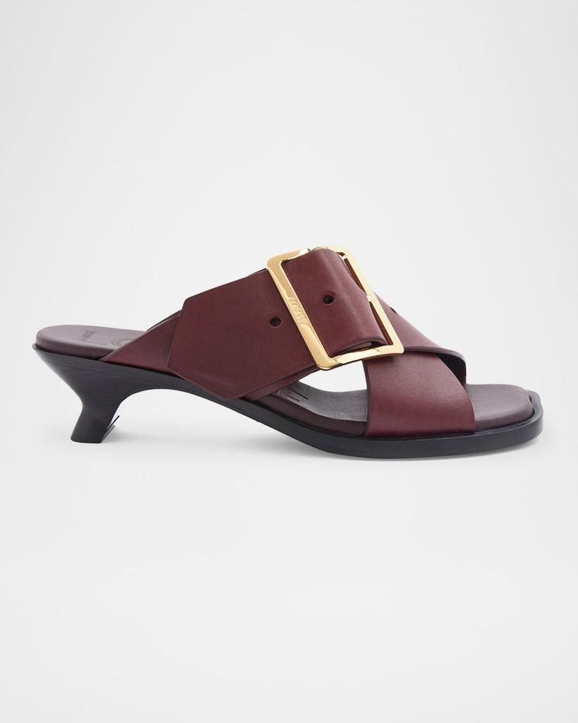 Loewe o1in1g0526 Petal Leather Buckle Slide Sandals in Burgundy Size US 11 / IT 41 - 1 Thumbnail