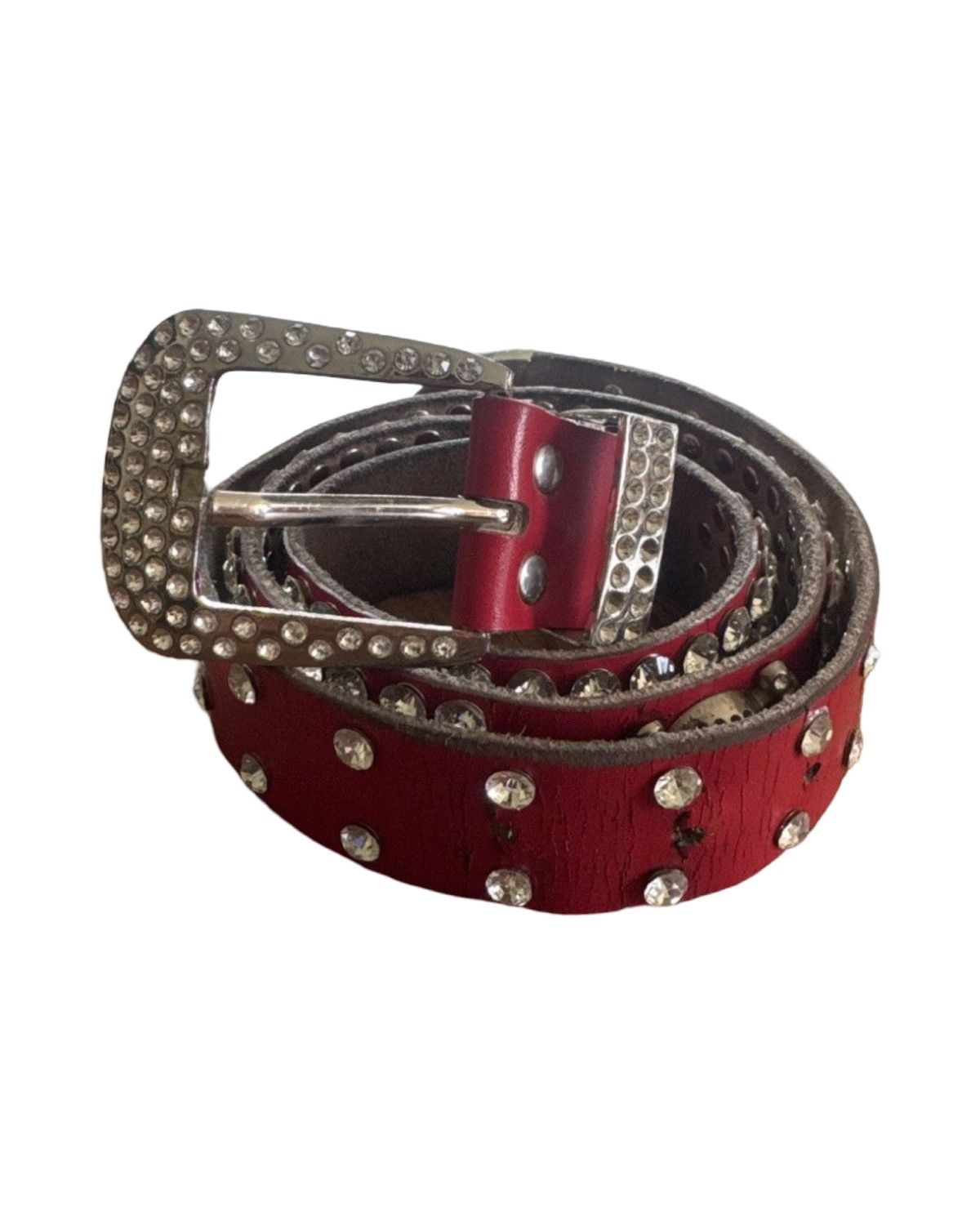 Other Red Belt w/ Rhinestones Size 32 - 1 Thumbnail