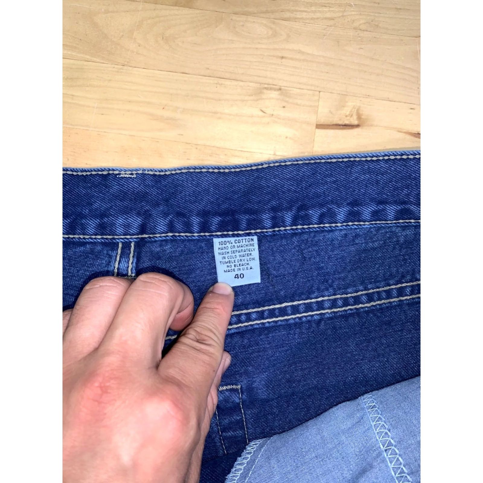 Vintage VINTAGE Solo Denim Jeans Men 40x31 Blue 90s Y2K Baggy Skate Hip Hop 13223 Jeans Mens 40 Regular Blue 5-Pocket Design Inseam 31 Baggy Straight Vintage Size US 40 / EU 56 - 2 Thumbnail