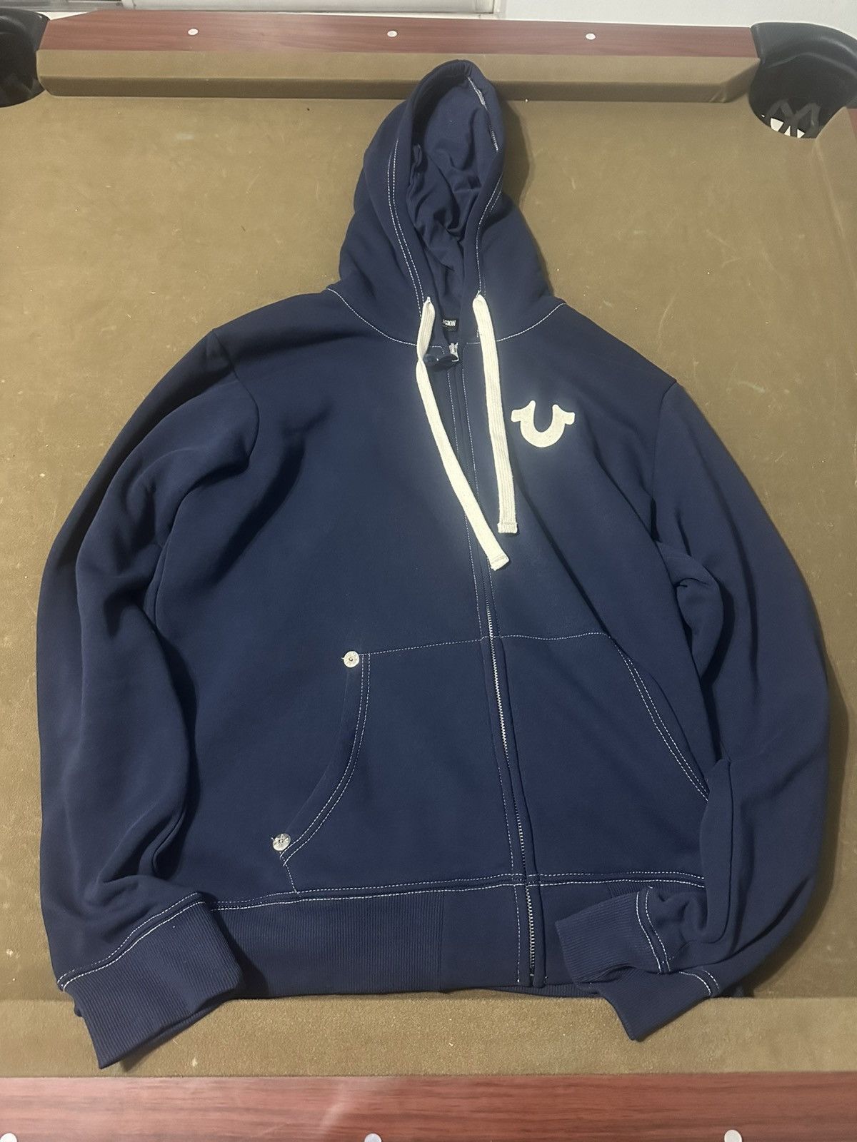 True Religion True Religion Men’s Buddha Navy Zip-Up Hoodie Size US XL / EU 56 / 4 - 1 Thumbnail