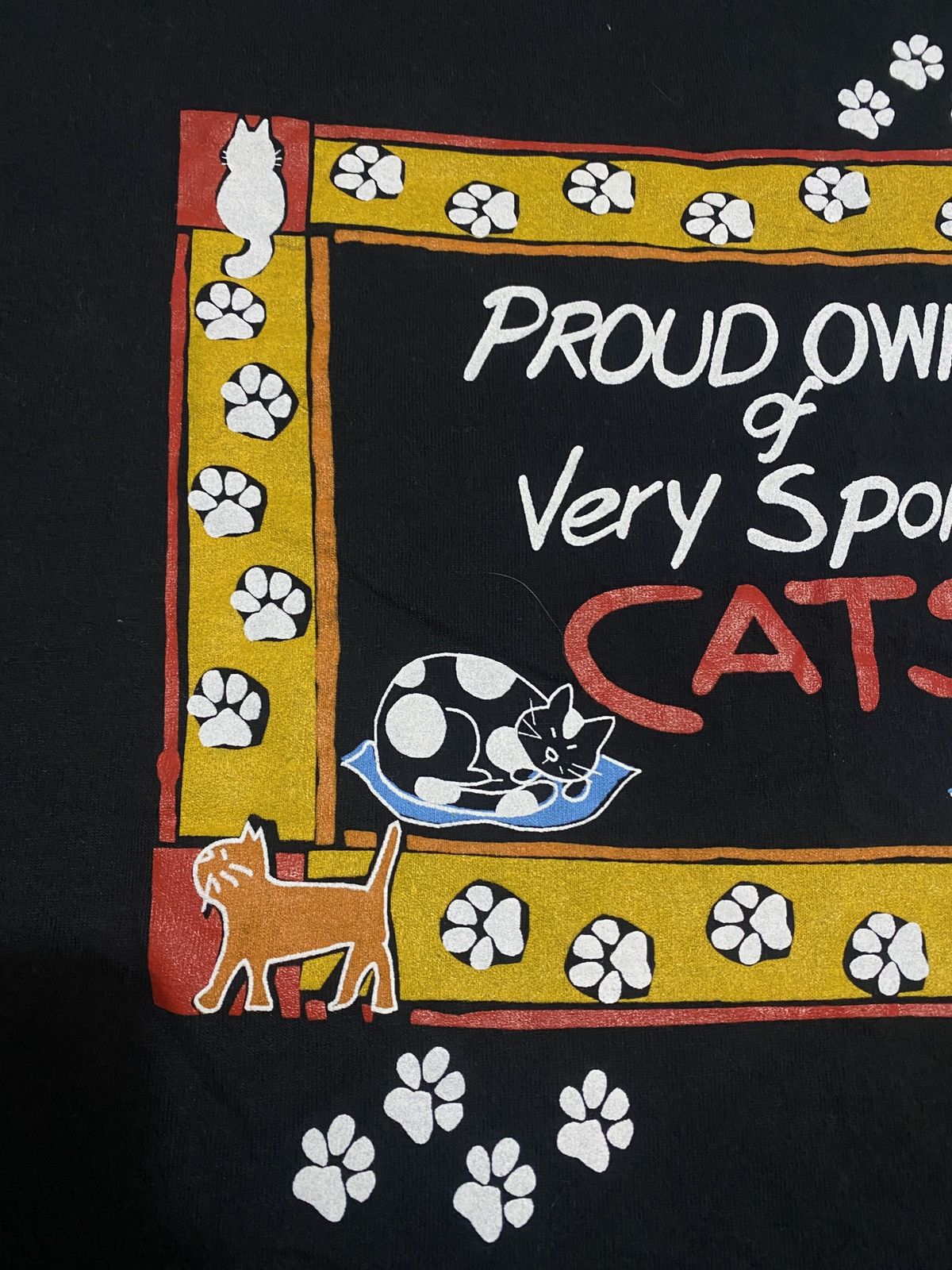 Other Vintage animal proud owner of very spoilt cats tee 00s Size US M / EU 48-50 / 2 - 4 Thumbnail