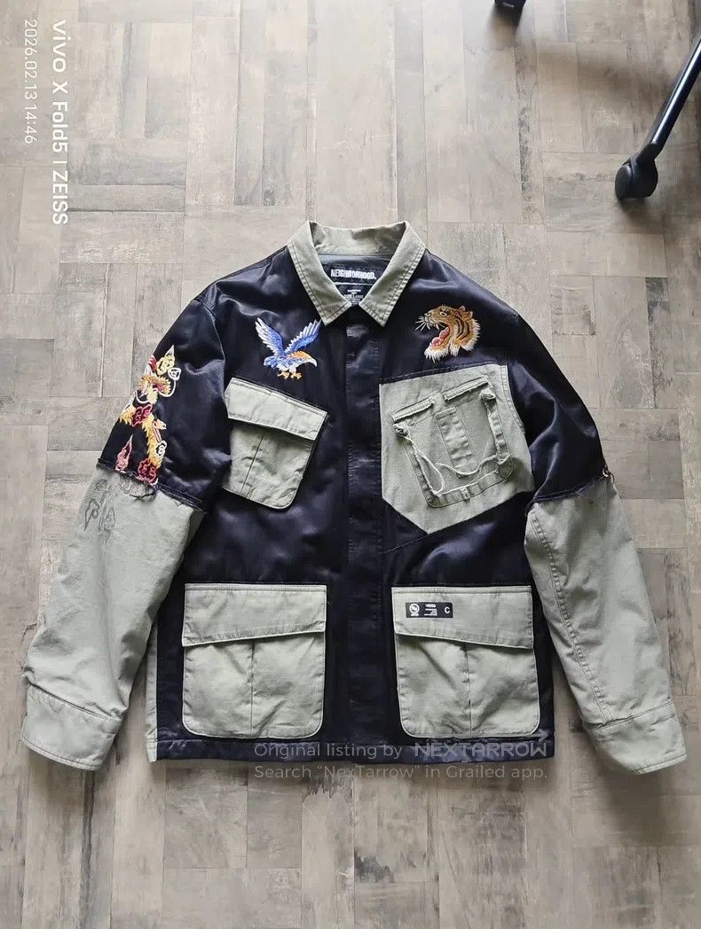 Neighborhood Neighborhood Embroidered Jacket Black and Military Green Size US L / EU 52-54 / 3 - 1 Thumbnail