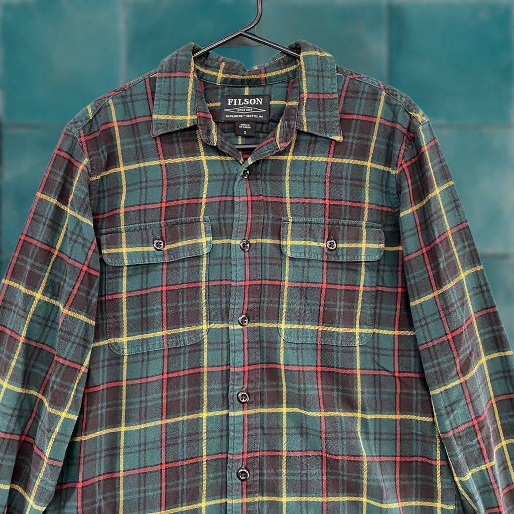 Filson Filson Scout Shirt Mens Small Plaid Green Cotton Button Up Workwear Outdoors Size US S / EU 44-46 / 1 - 1 Thumbnail