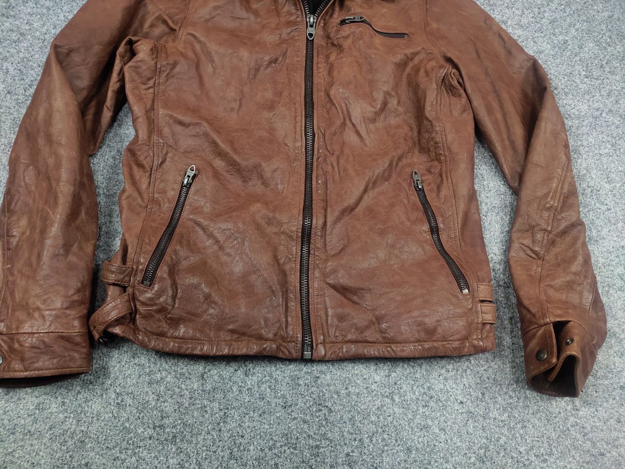 Jack & Jones Vintage jack & jones cognan Perfect Leather brown jacket Size US S / EU 44-46 / 1 - 4 Thumbnail