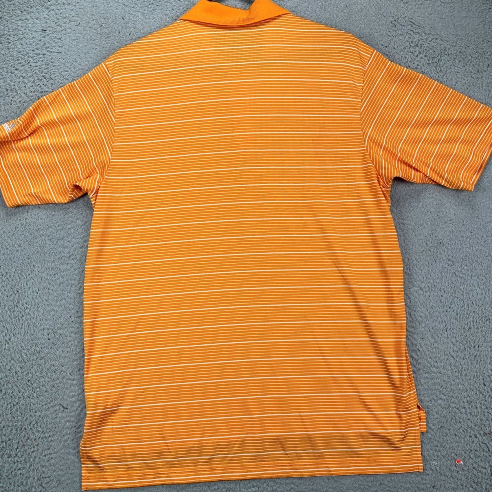 Adidas Adidas Climalite Shirt Golf Polo Mens Medium Orange Striped Short Sleeve Size US M / EU 48-50 / 2 - 2 Thumbnail