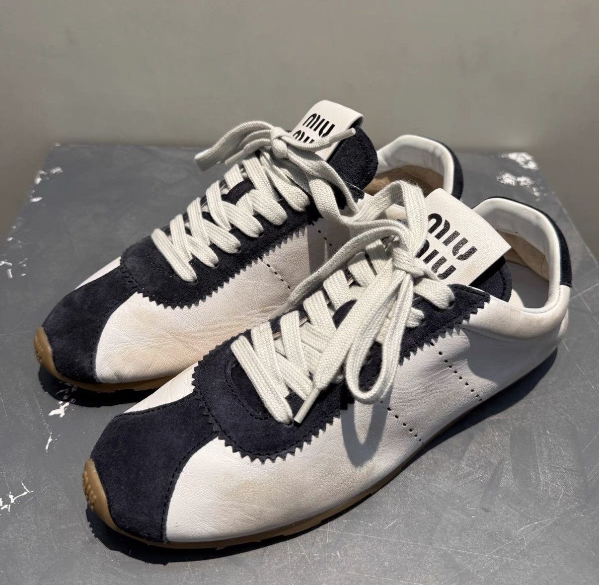 Miu Miu Miu Miu 2024FW New Arrival Panda Color German Trainer Size US 7 / EU 40 - 2 Thumbnail