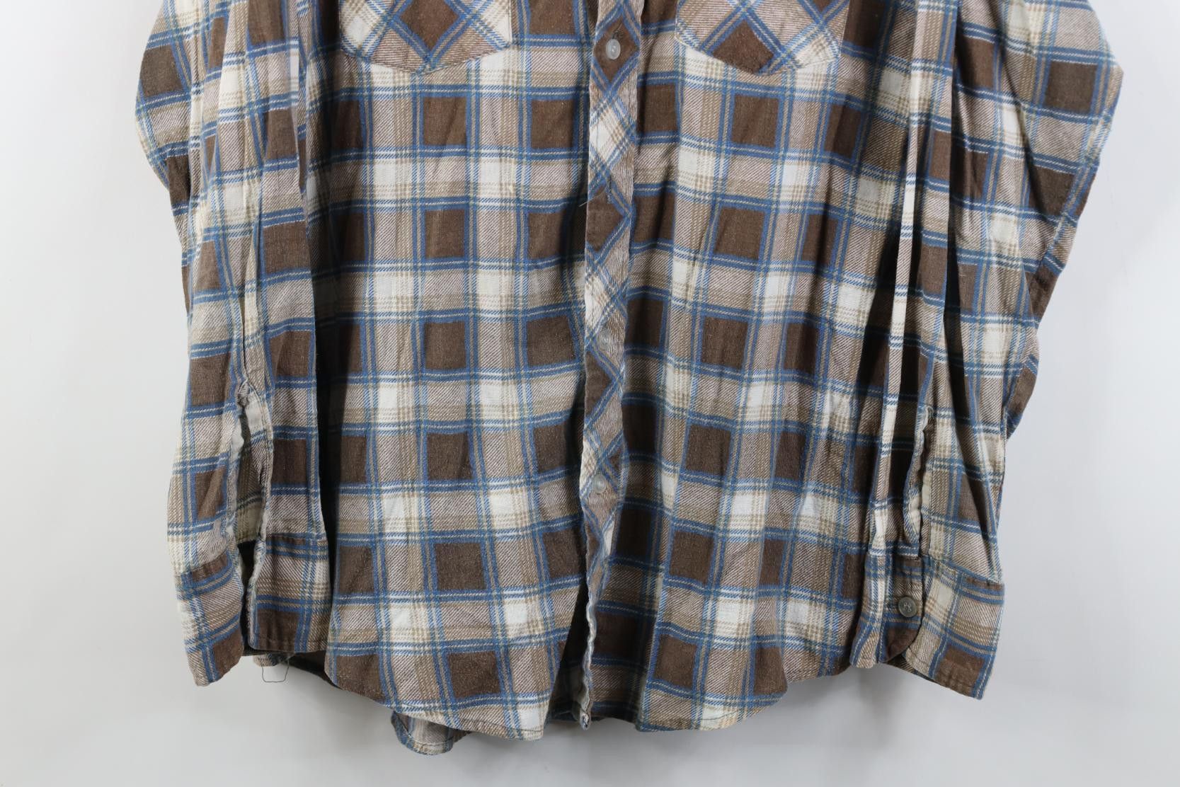 Vintage Vintage 70s Streetwear Western Flannel Button Shirt Plaid Size US L / EU 52-54 / 3 - 3 Thumbnail