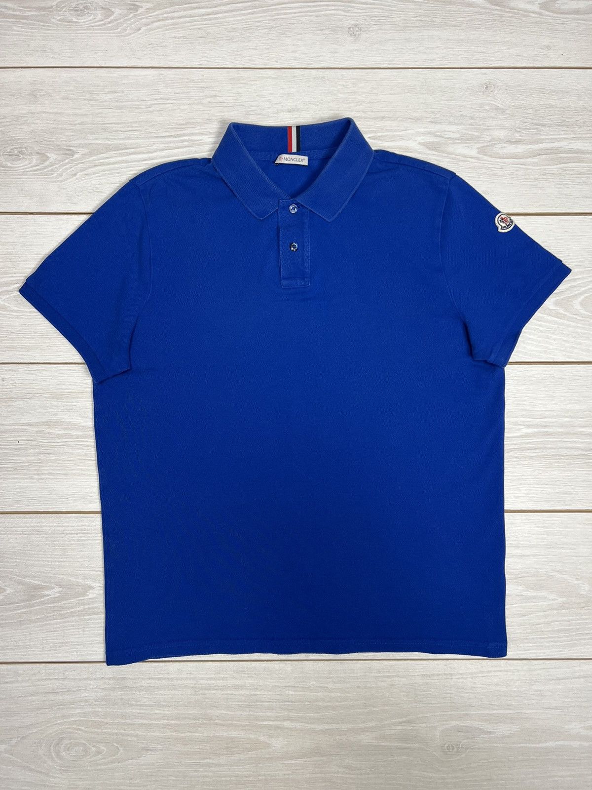 Moncler MONCLER Polo Shirt Cotton Blue Short Sleeve Logo Patch Size US L / EU 52-54 / 3 - 1 Thumbnail