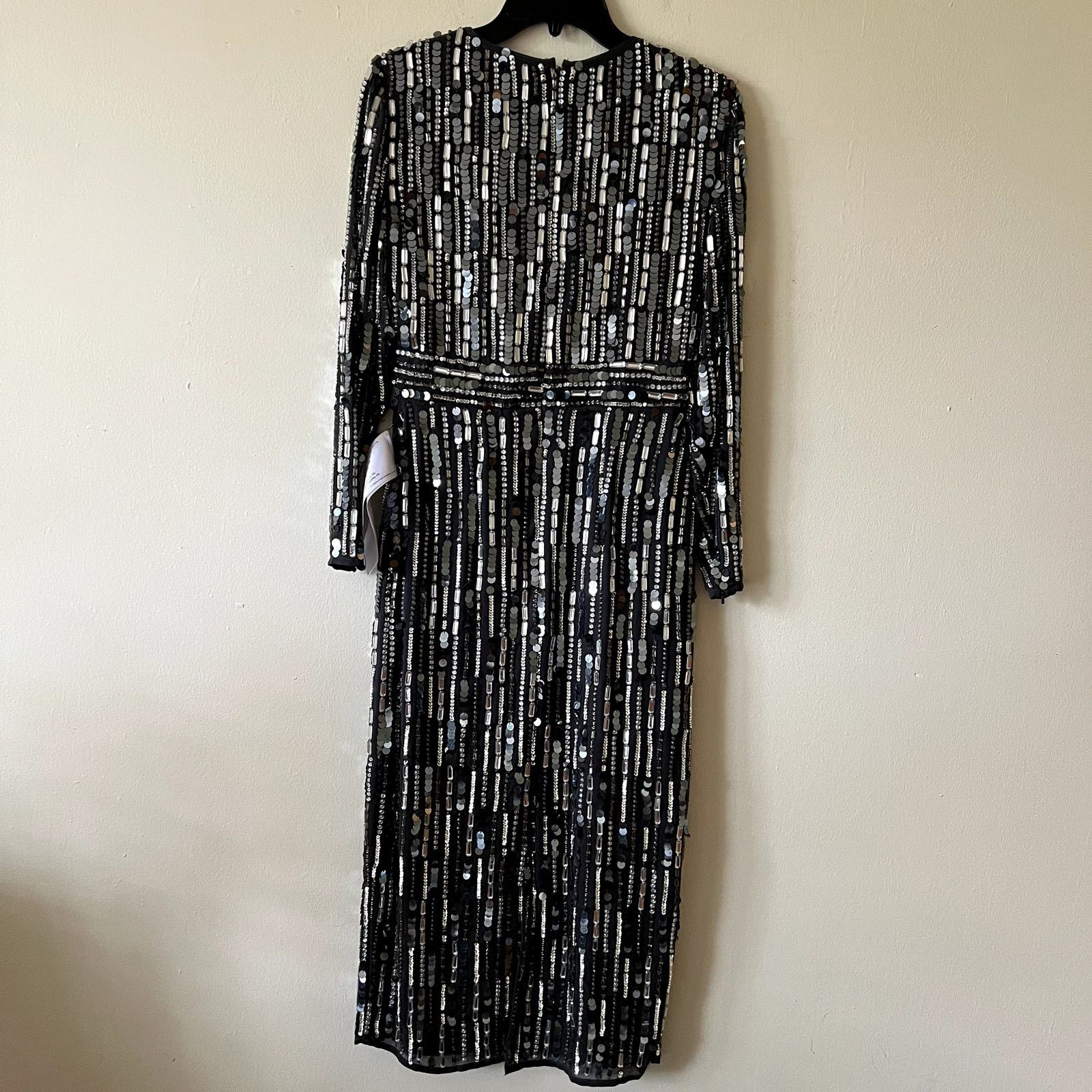 MACH & MACH Mac Duggal Embellished High Neck Long Sleeve Dress Charcoa 4 Size S / US 4 / IT 40 - 8 Thumbnail