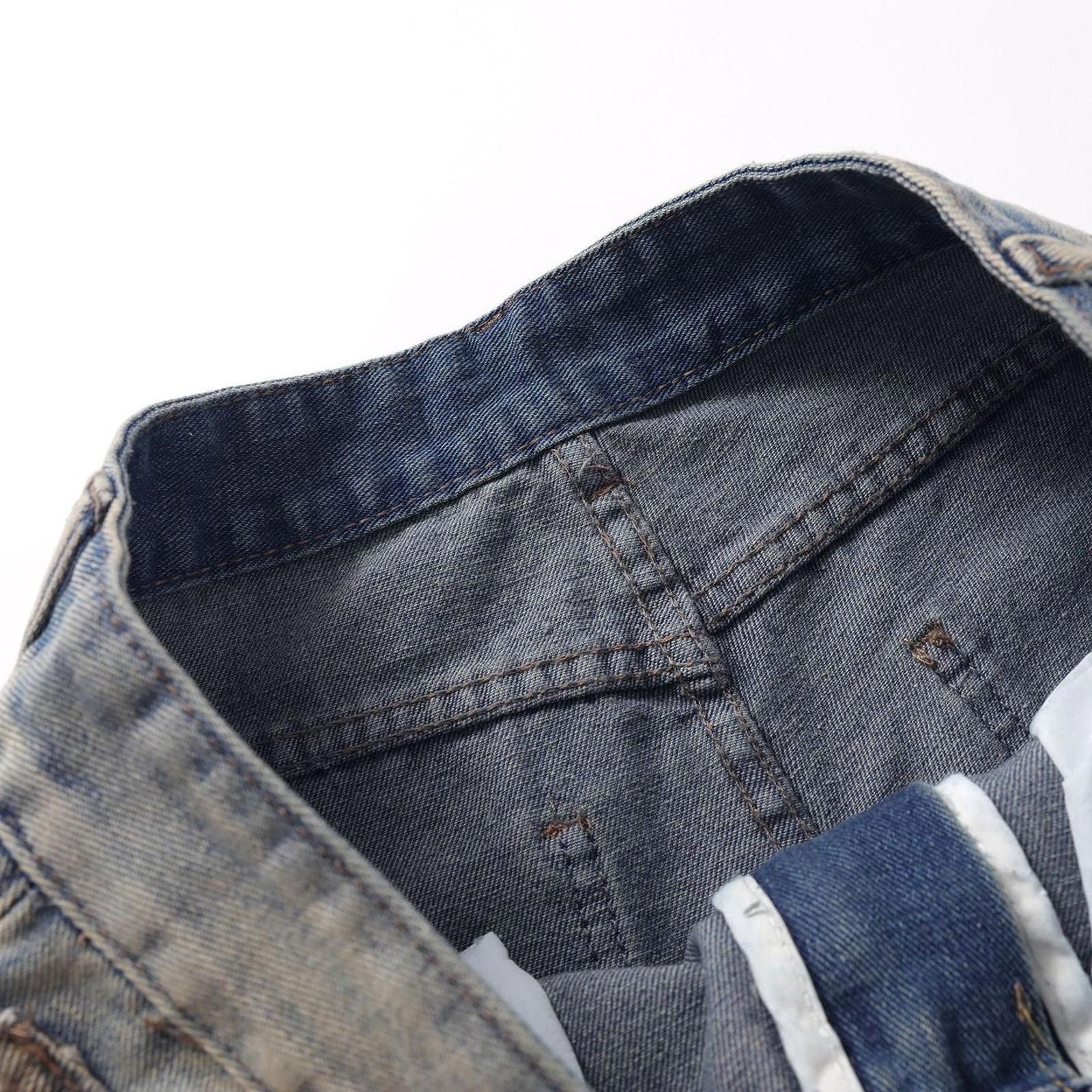 Japanese Brand Distressed Camouflage Patch Wide Leg Jeans Size US 32 / EU 48 - 2 Thumbnail