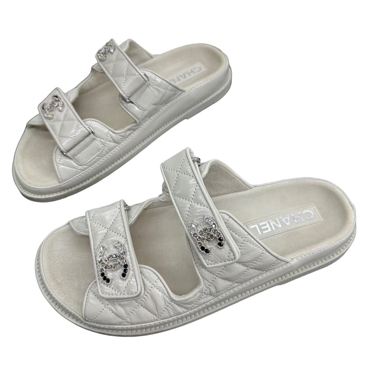 Chanel Chanel Quilted Logo Sandals Size 38.5 Size US 7.5 / IT 37.5 - 1 Thumbnail