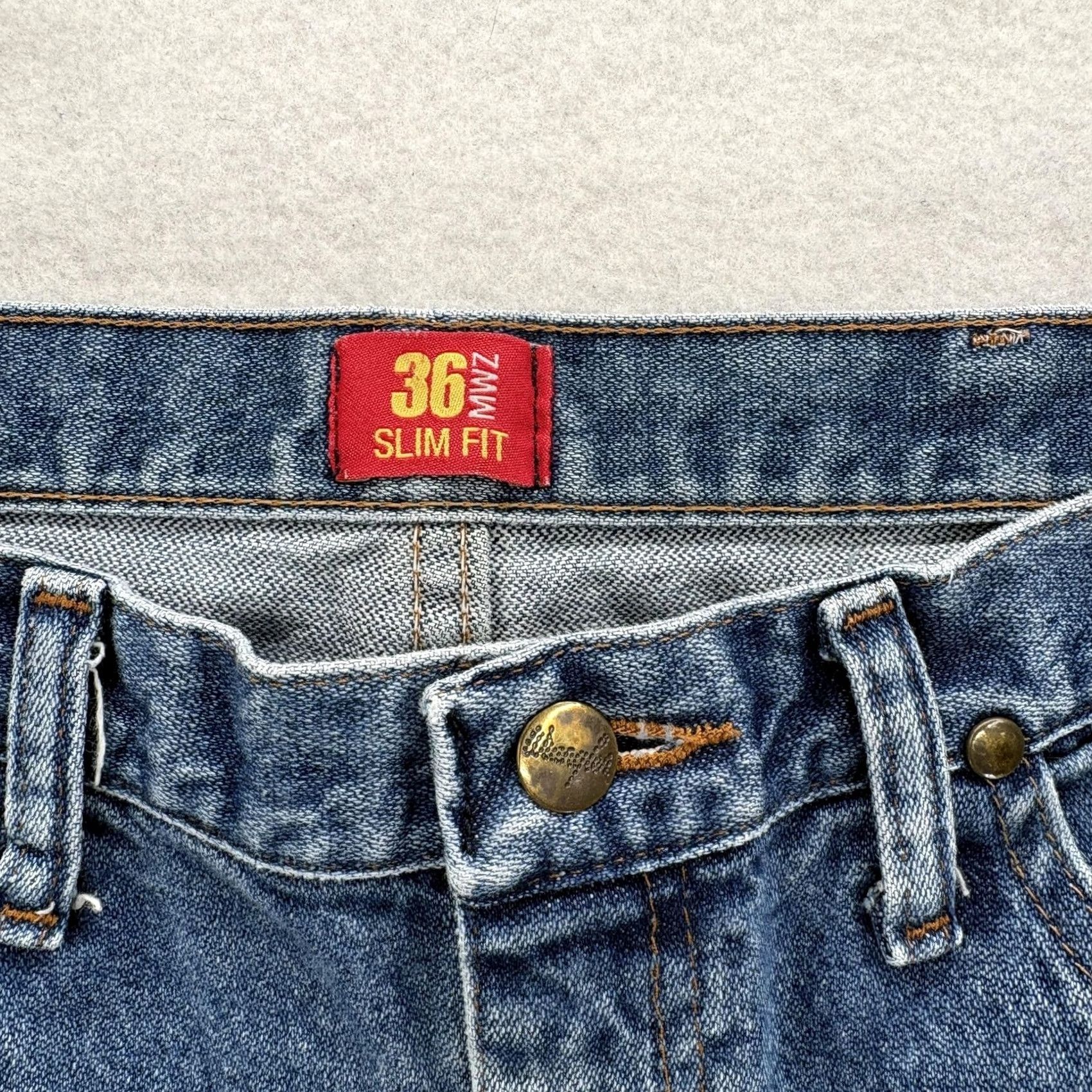 Wrangler Wrangler Cowboy Cut Slim Jeans Mens 34x29 Blue Medium Wash Straight Denim 36MWZ Size US 34 / EU 50 - 3 Thumbnail