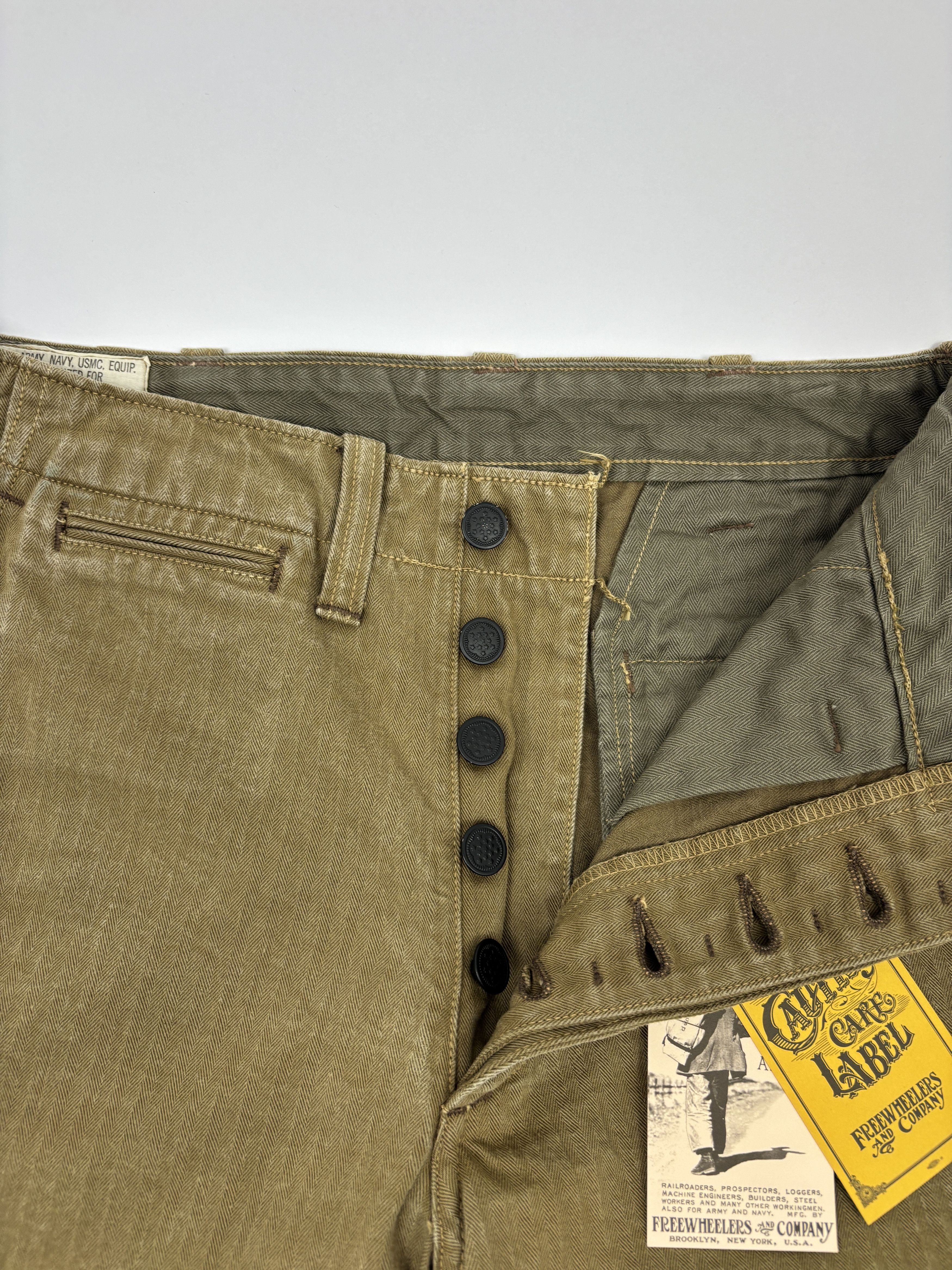 Freewheelers Freewheelers M1942 HBT Trousers Khaki Military Pants Size US 30 / EU 46 - 4 Thumbnail