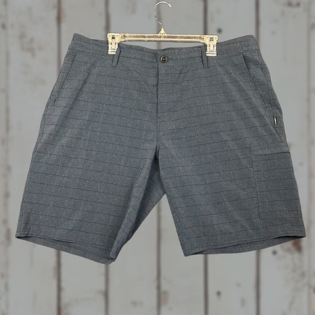 O'Neill O'Neill Mens Bermuda Shorts Striped Blue 40 Drawstring Casual Quick Dry Stretch Pockets Logo Regular Fit Size US 40 / EU 56 - 1 Thumbnail