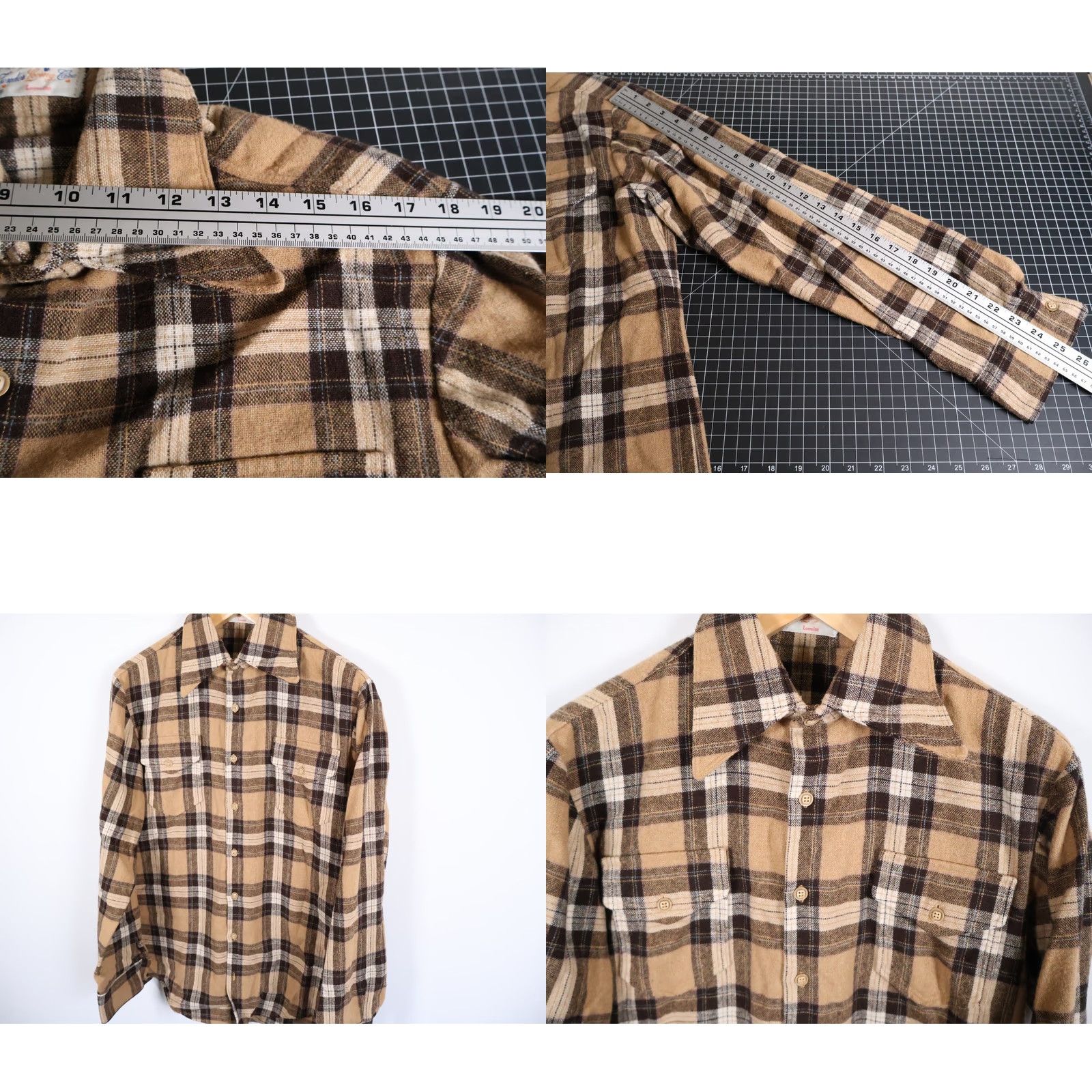 Vintage VINTAGE 80s Wool Blend Flannel Shirt Men Large Brown Plaid Lightweight Grunge Button-Up Pockets Casual Workwear Mens Size US L / EU 52-54 / 3 - 8 Thumbnail