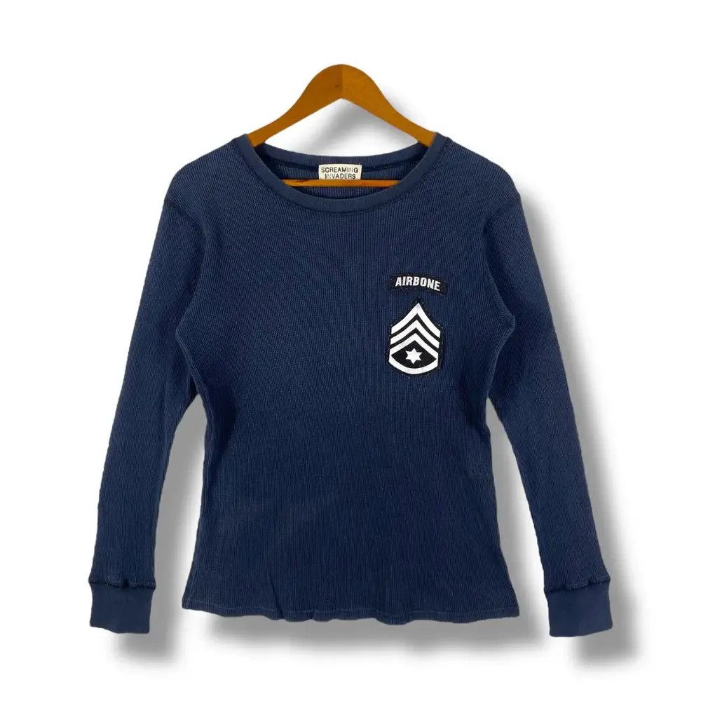 Japanese Brand SCREAMING INVADERS Airbone Knitted Waffle Long Sleeve Tee Size S / US 4 / IT 40 - 1 Thumbnail