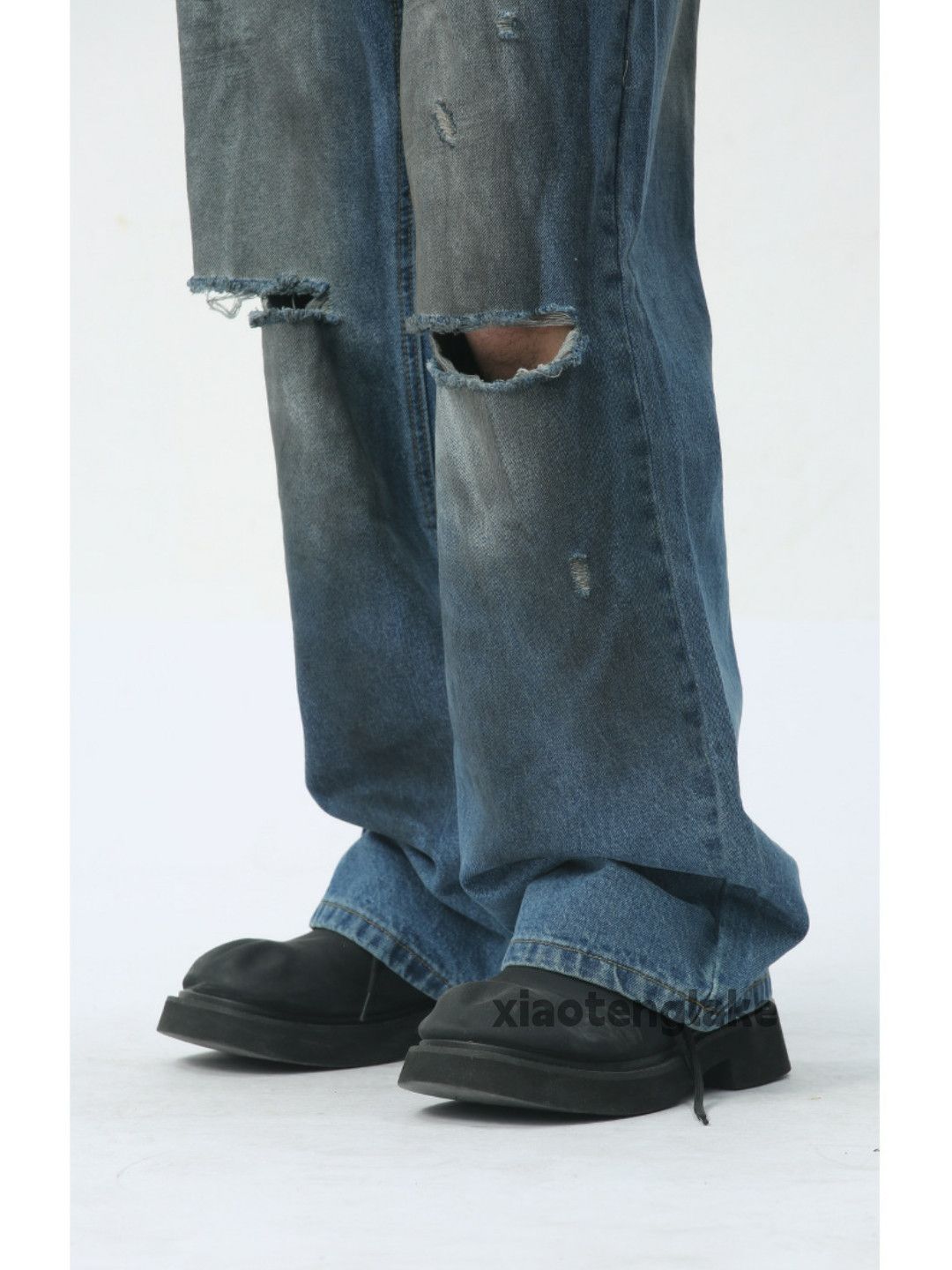 Jean × Vintage washed faded damaged ripped stain baggy jeans Size US 30 / EU 46 - 5 Thumbnail