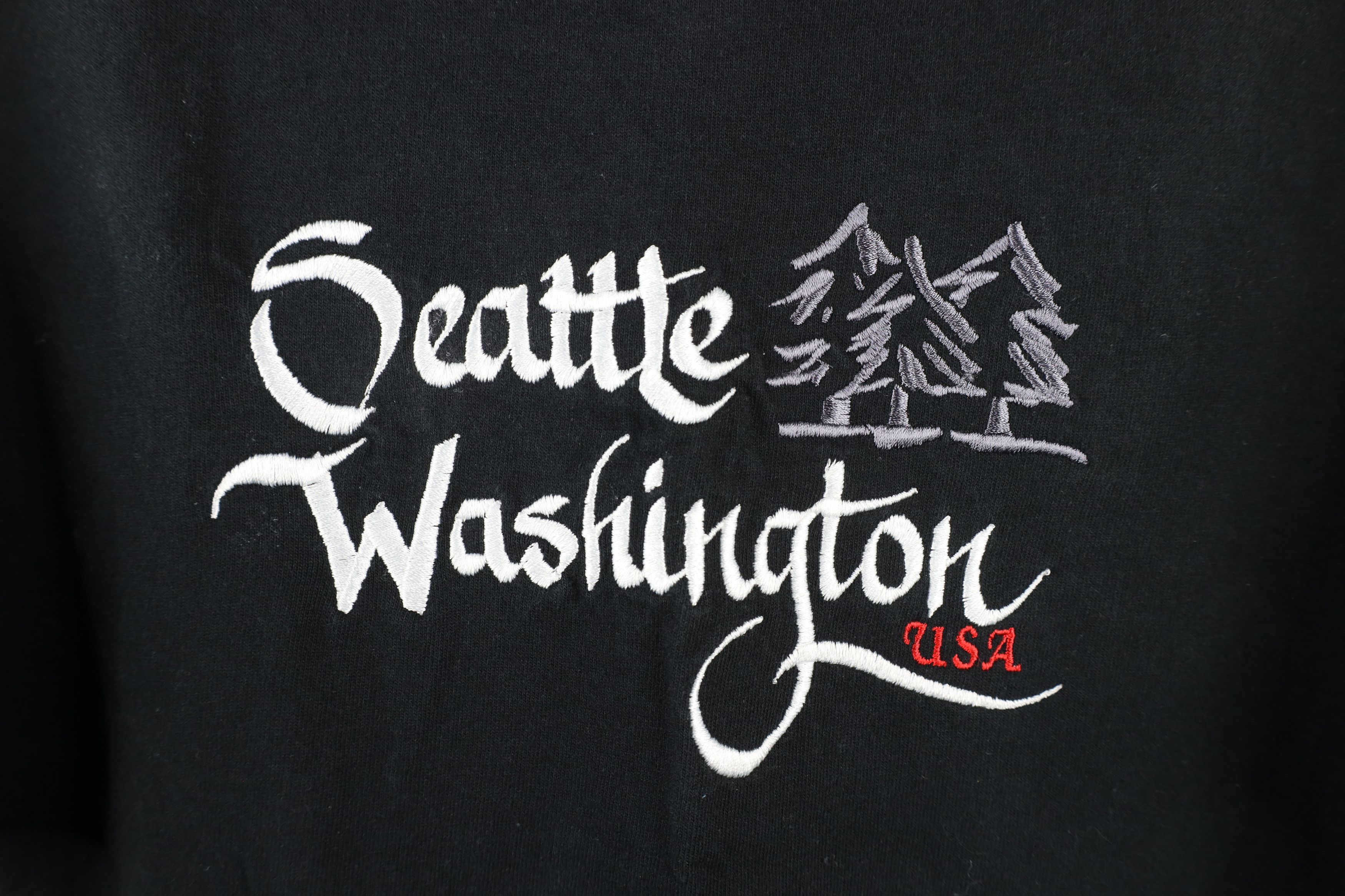 Vintage Vintage 90s Spell Out Seattle Washington T-Shirt Black USA Size US L / EU 52-54 / 3 - 4 Thumbnail