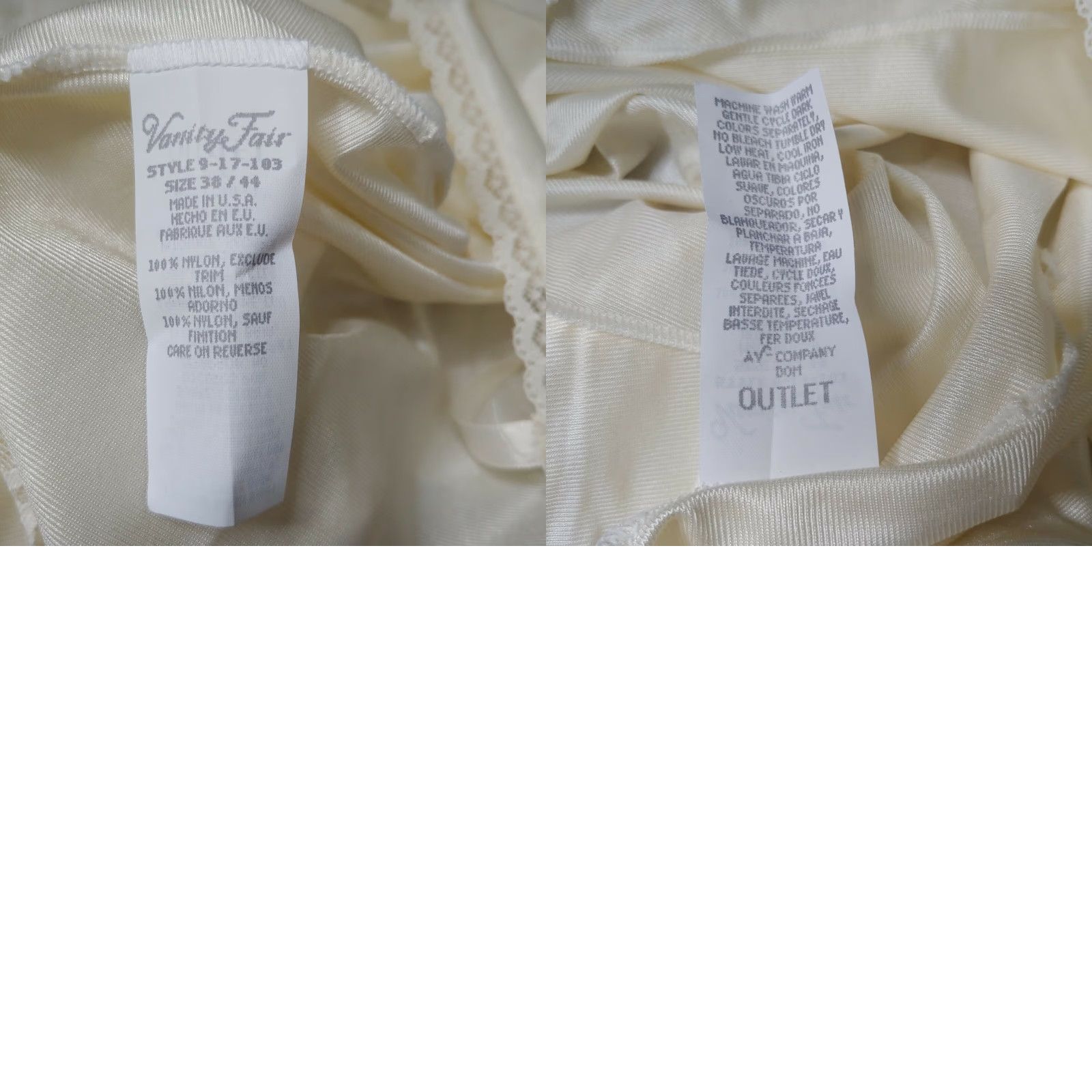 Vintage VINTAGE Vanity Fair Jentell Camisole Shirt Women 38 Ivory Lace Nylon Adjustable Straps 17.5" USA Womens Size ONE SIZE - 8 Thumbnail
