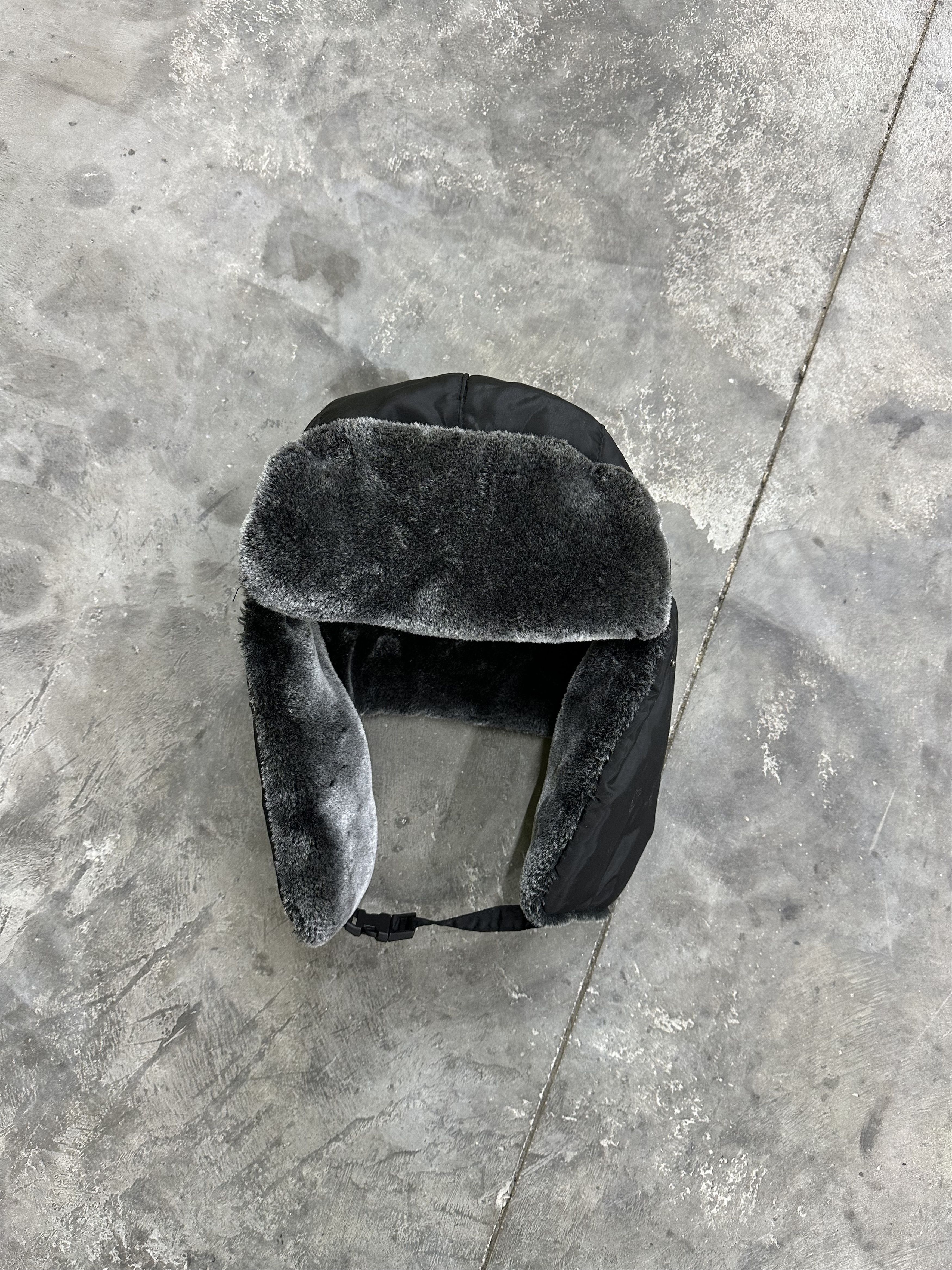 Japanese Brand Y2K Black Quilted Faux Fur Ushanka Essential Size ONE SIZE - 3 Thumbnail