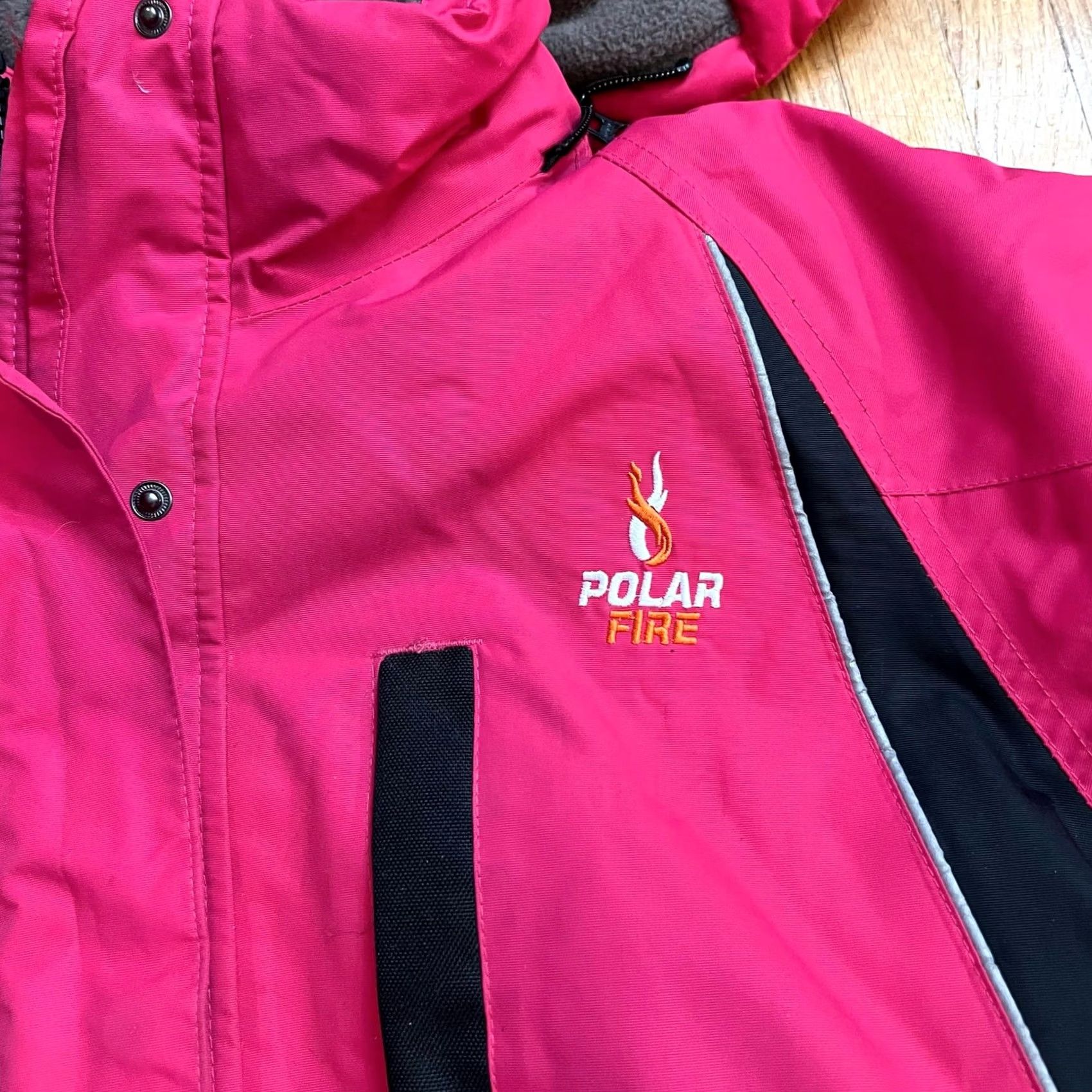 Vintage Polar Fire Coat Large Hooded Thick Winter Jacket Pink Ski Womens Size L / US 10 / IT 46 - 2 Thumbnail