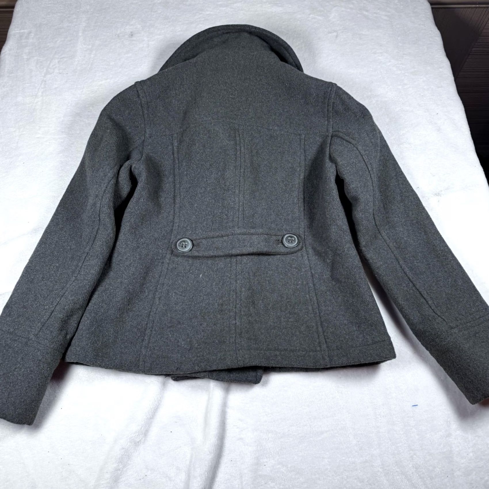 Aeropostale Aéropostale Teas Pea Coat Teens L Gray Wool Blend Short Jacket Size 36" / US 14 / IT 50 - 3 Thumbnail