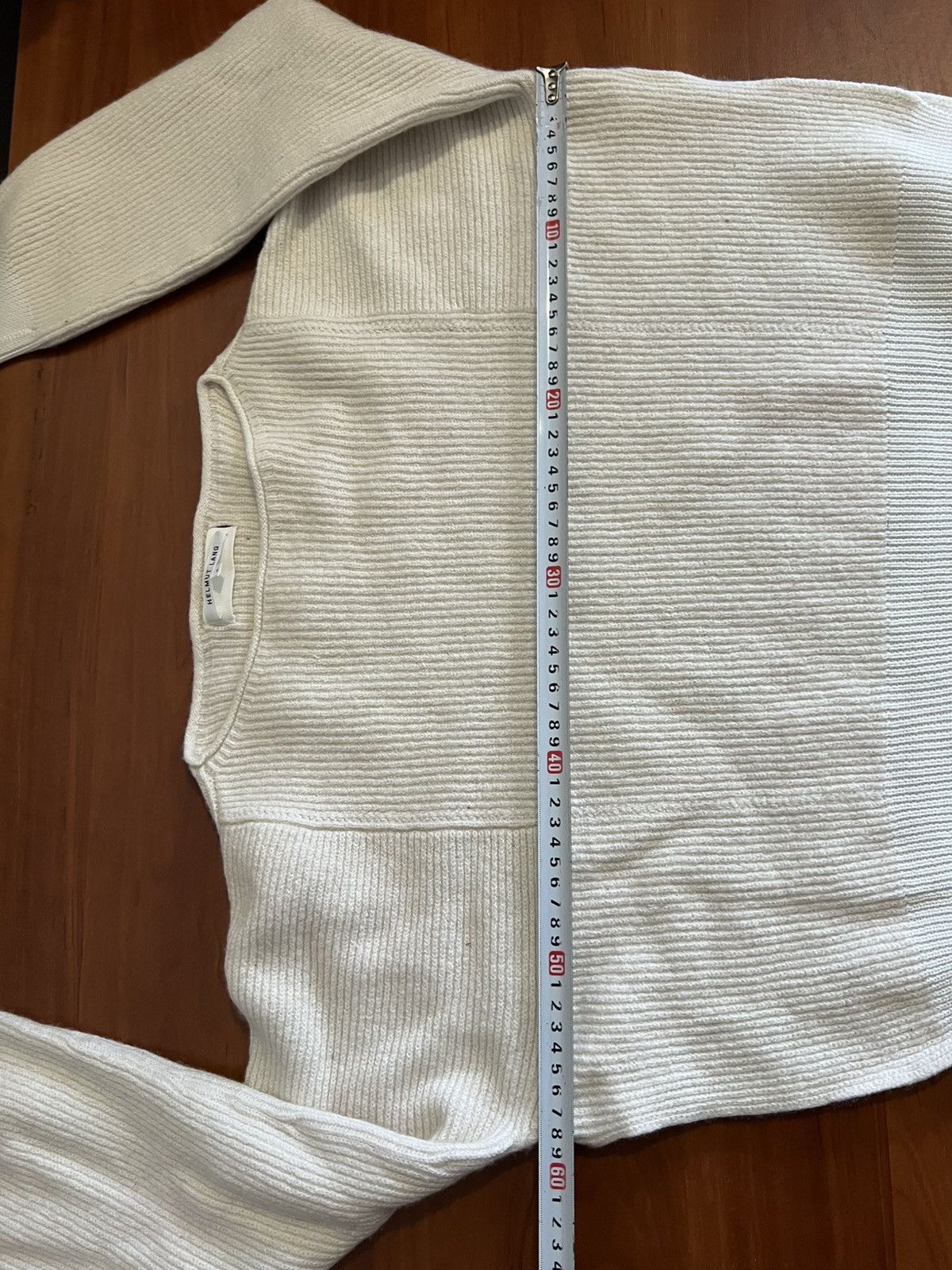 Helmut Lang HELMUT LANG CASHMERE/WOOL ASYMMETRIC WHITE SWEATER KNIT SZ S Size S / US 4 / IT 40 - 16 Thumbnail