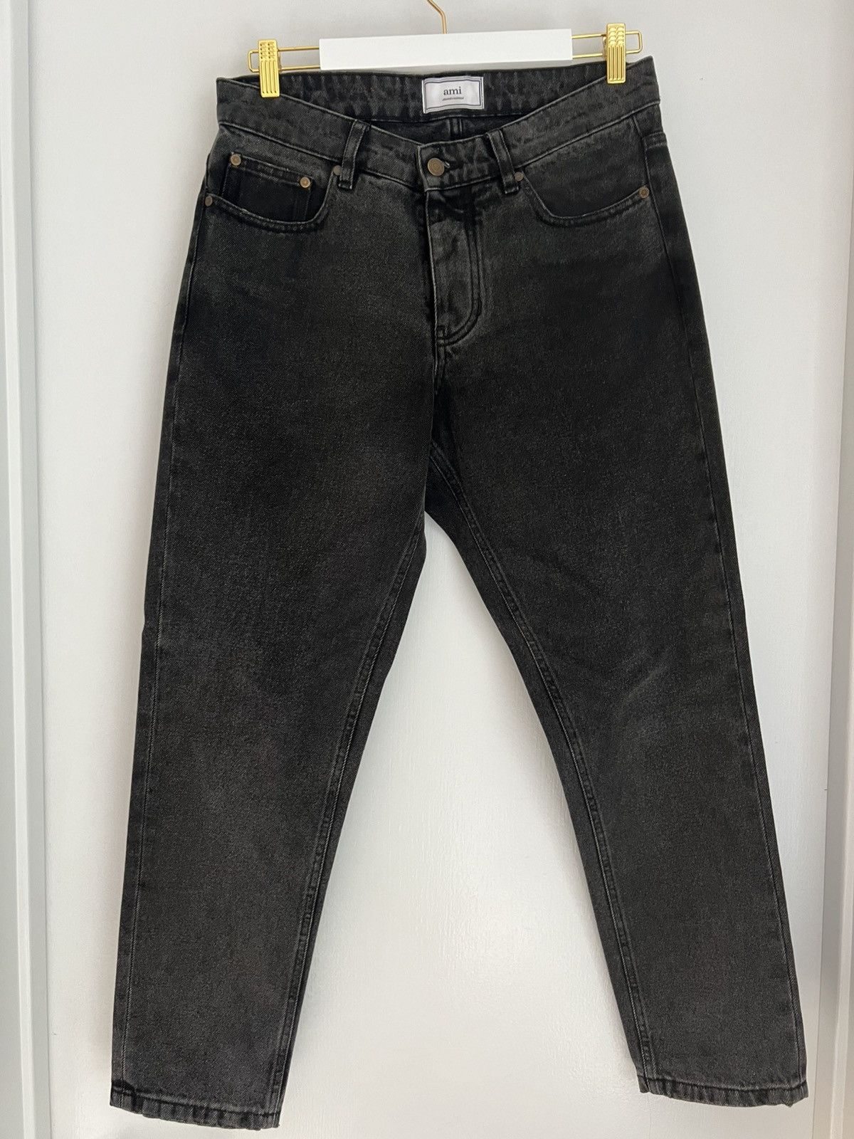 AMI AMI Tapered Fit Jeans - Vintage Black Size US 27 - 1 Thumbnail