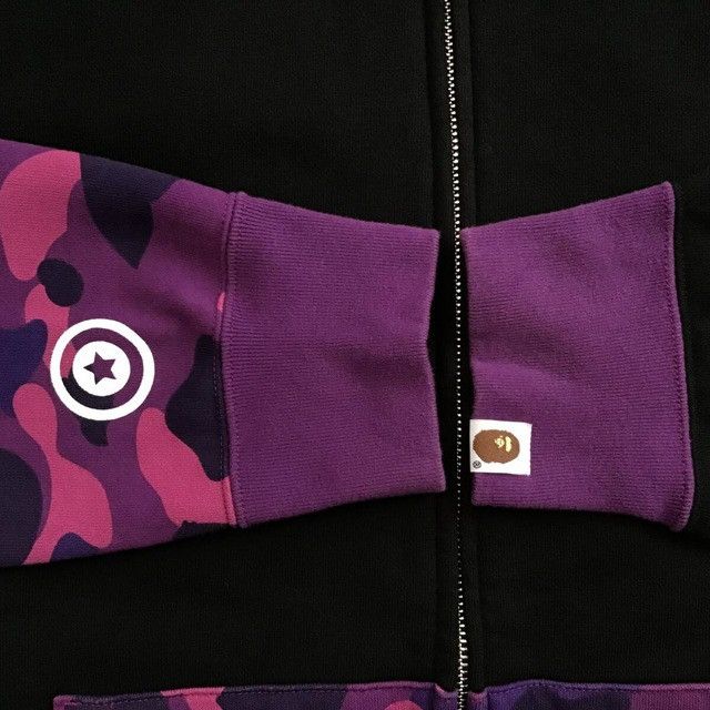 Bape BAPE Black x purple camo shark full zip hoodie a bathing ape Size US XL / EU 56 / 4 - 6 Thumbnail