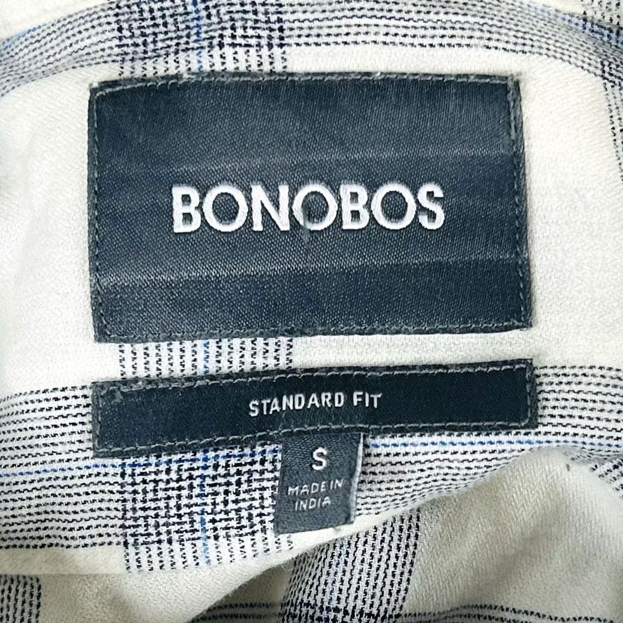 Bonobos Bonobos Small Standard Fit Flannel Shirt Blue White Plaid Cotton Button Down Shirt Men S Blue Plaid Button-Front Casual Regular Fit Size US S / EU 44-46 / 1 - 3 Thumbnail