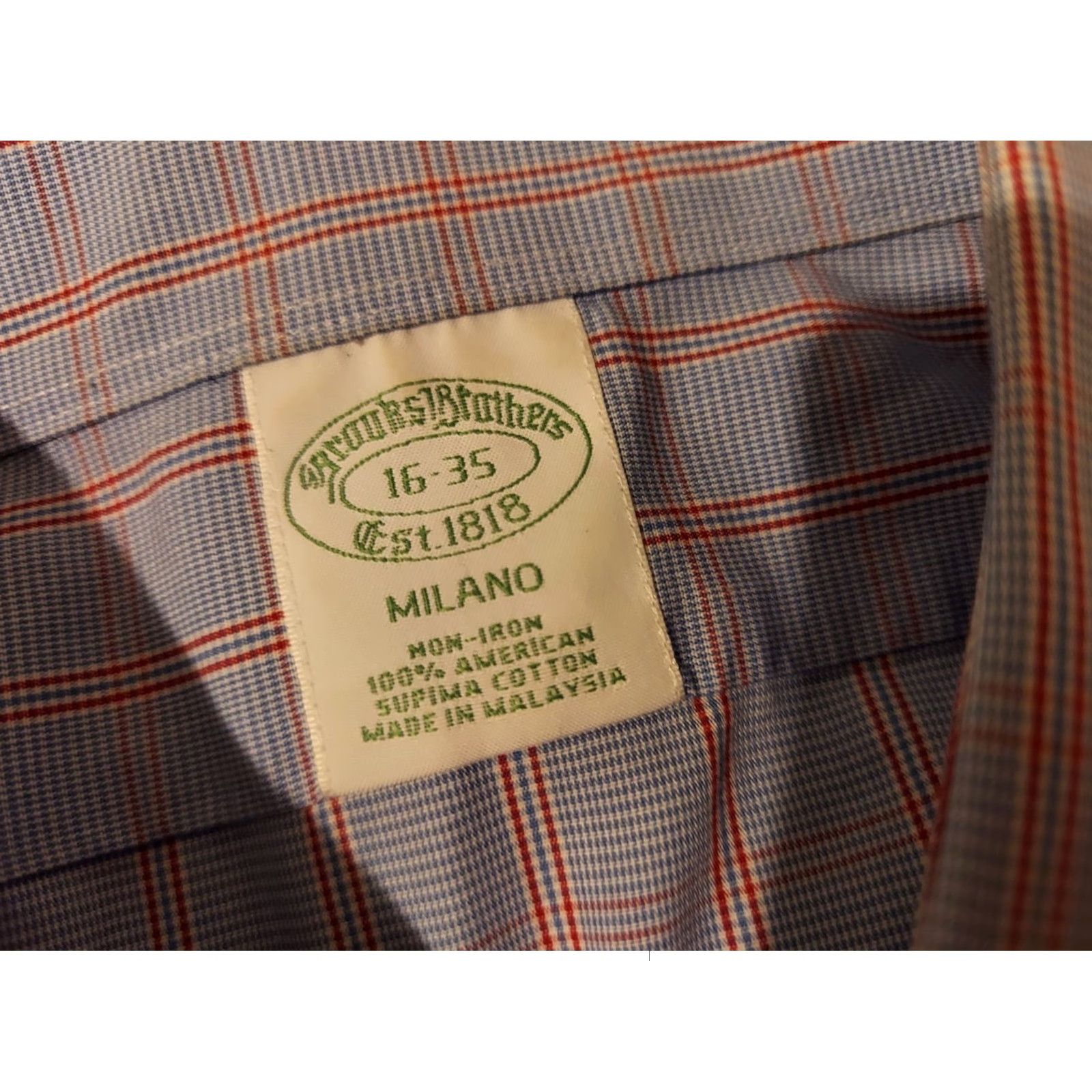 Brooks Brothers Mens Brooks Brothers Dress Shirt 16 35 Blue Button Cotton French Collar Non-Iron Regular Long Sleeve Button-Down Size 42R - 3 Thumbnail