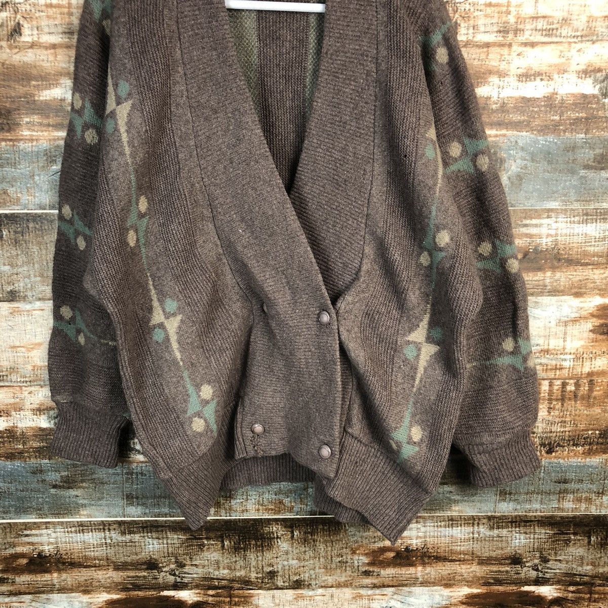 Japanese Brand Japan vintage art Brown Cardigan Knitwear #A1692 Size US L / EU 52-54 / 3 - 6 Thumbnail